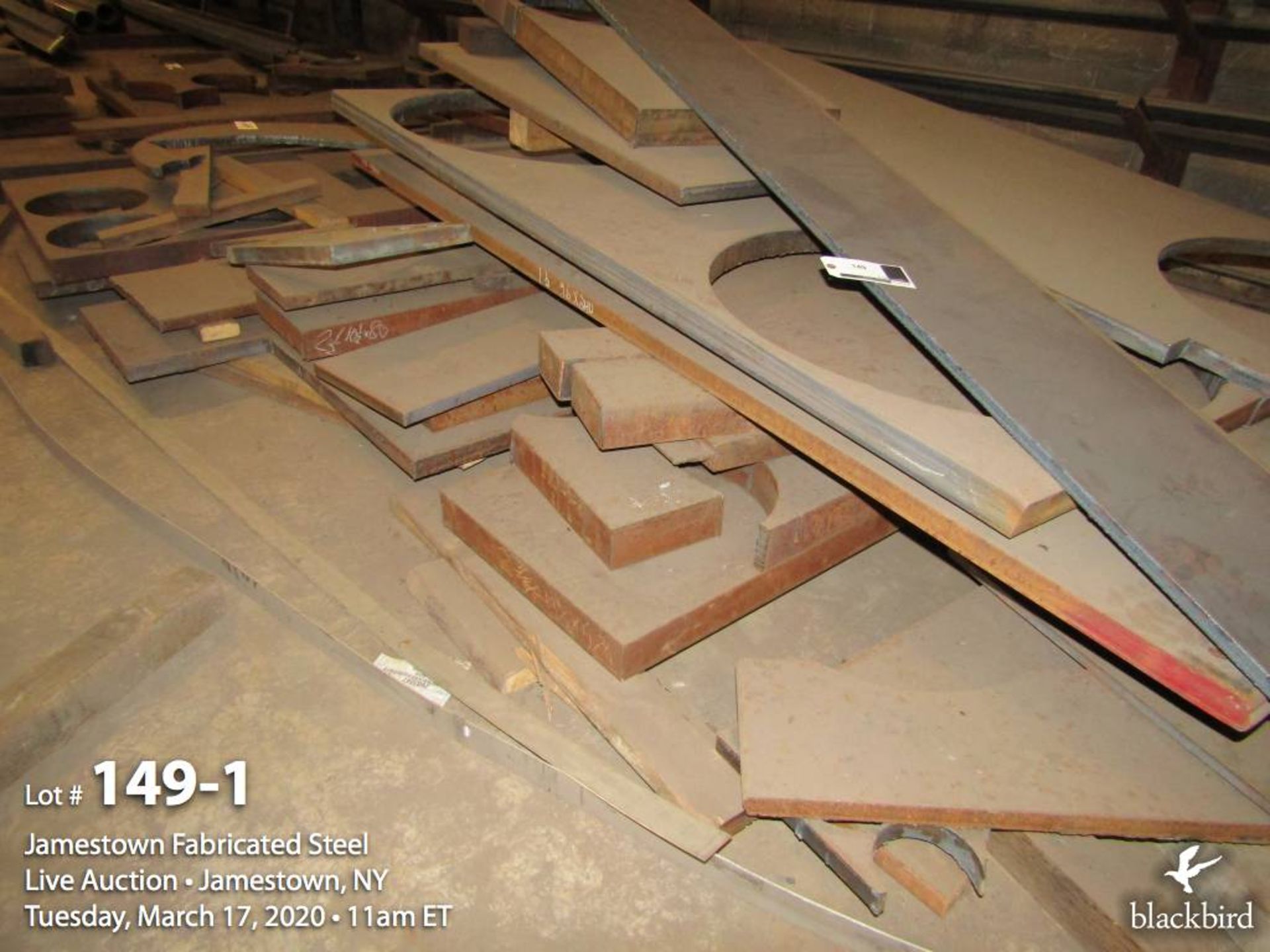 Steel plate on floor 1" to 3" assorted sizes - Image 2 of 4