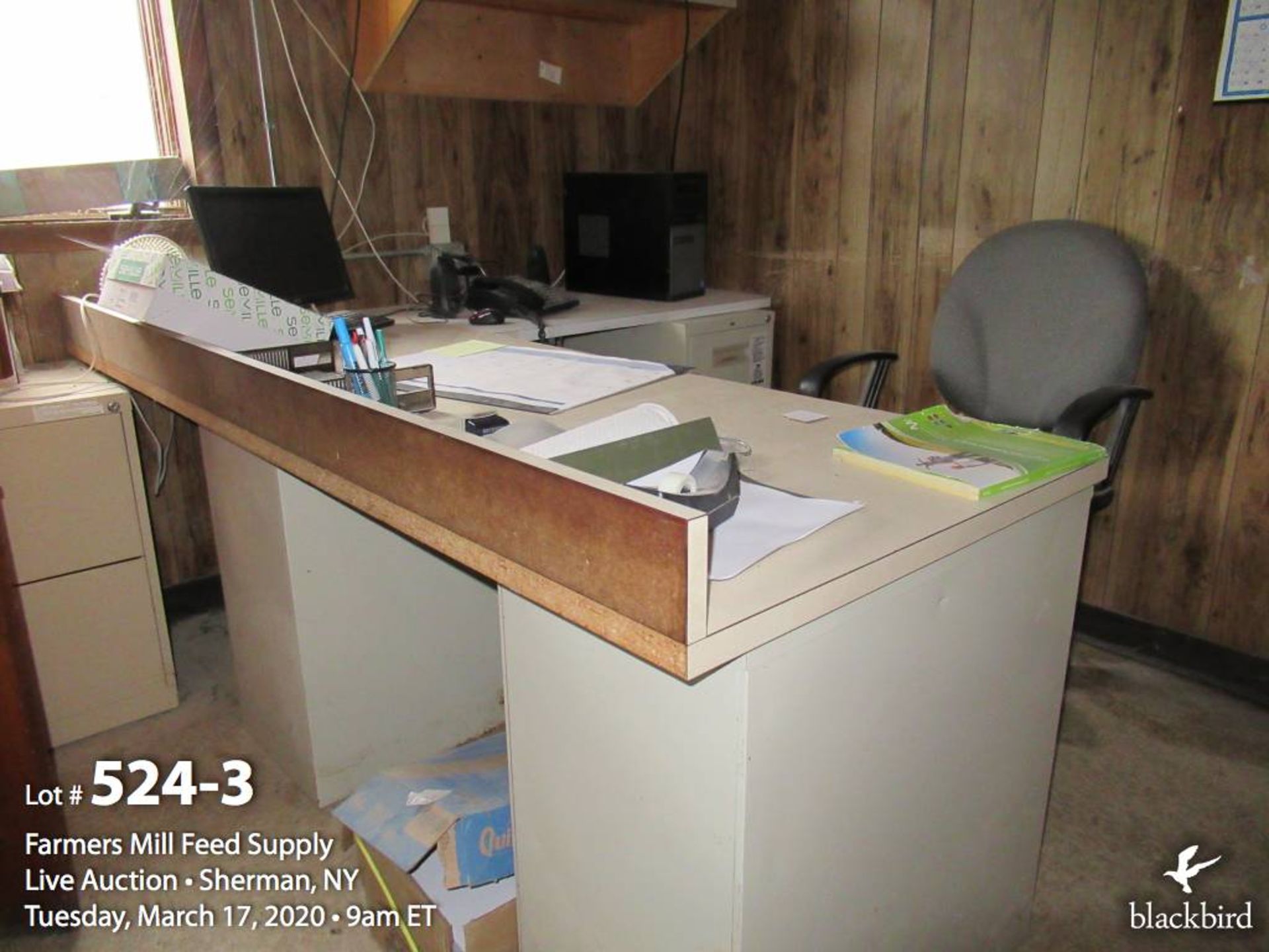 Contents of 2 offices desks file cabinets, printers, supplies - Image 4 of 6