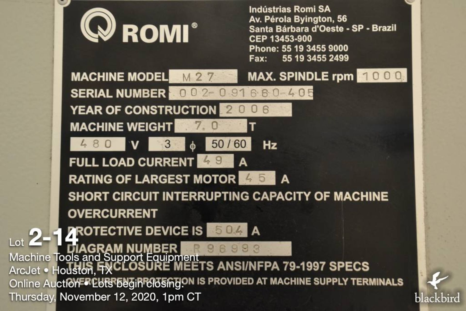 CNC engine lathe, ROMI mdl M27, GE-Fanuc series 21-T control, 20" 4 jaw chuck, 2006 - Image 15 of 15