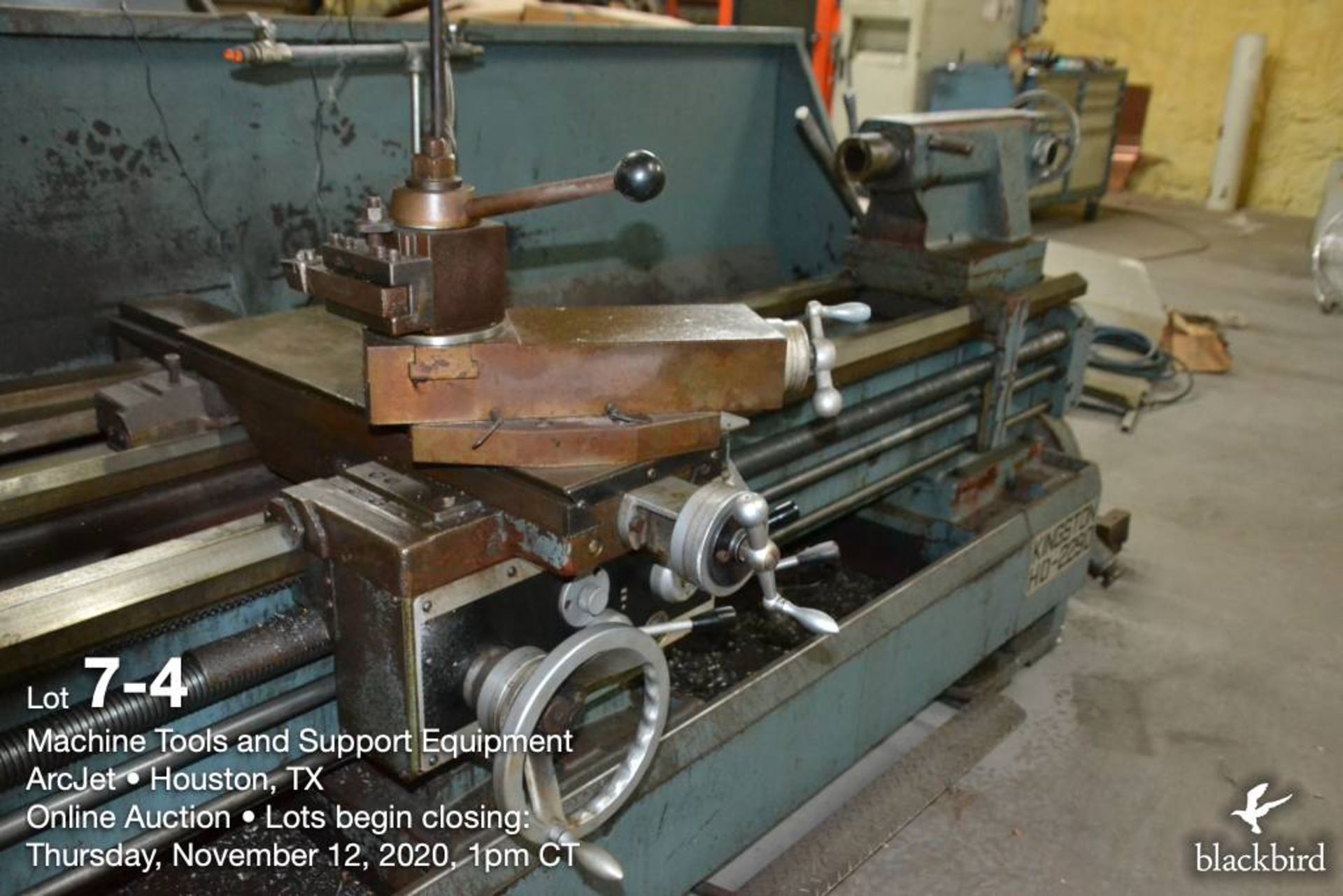 Engine lathe, Kingston HD 2290, 22 in x 90 in, metric & SAE threading, spindle bore 4 1/8 in, 2007 - Image 5 of 12