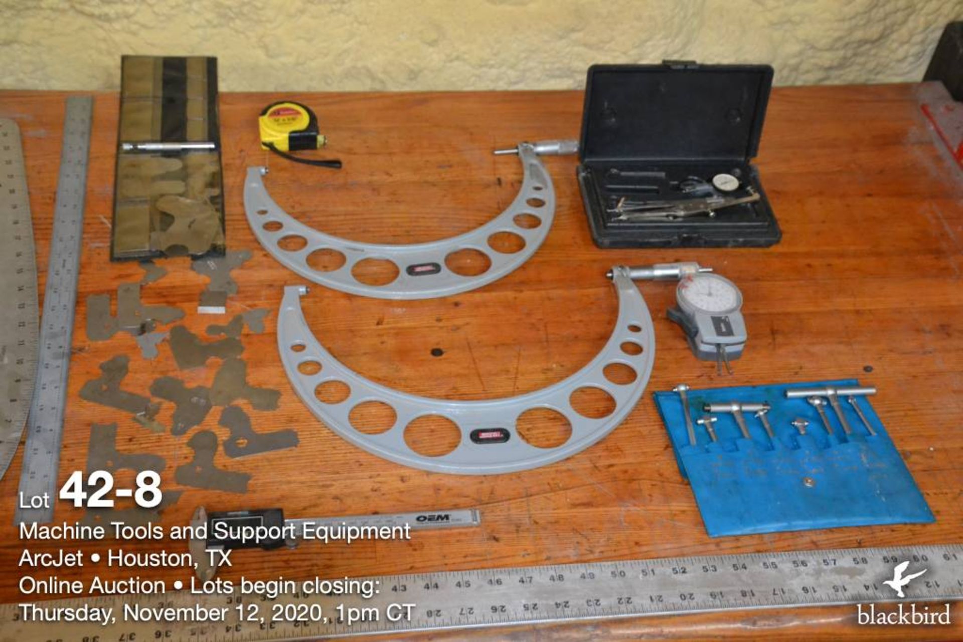 (Lot): misc. inspection items, 11 in -1 in micrometers, precision ID hole gauges, wire numbers, etc. - Image 9 of 9