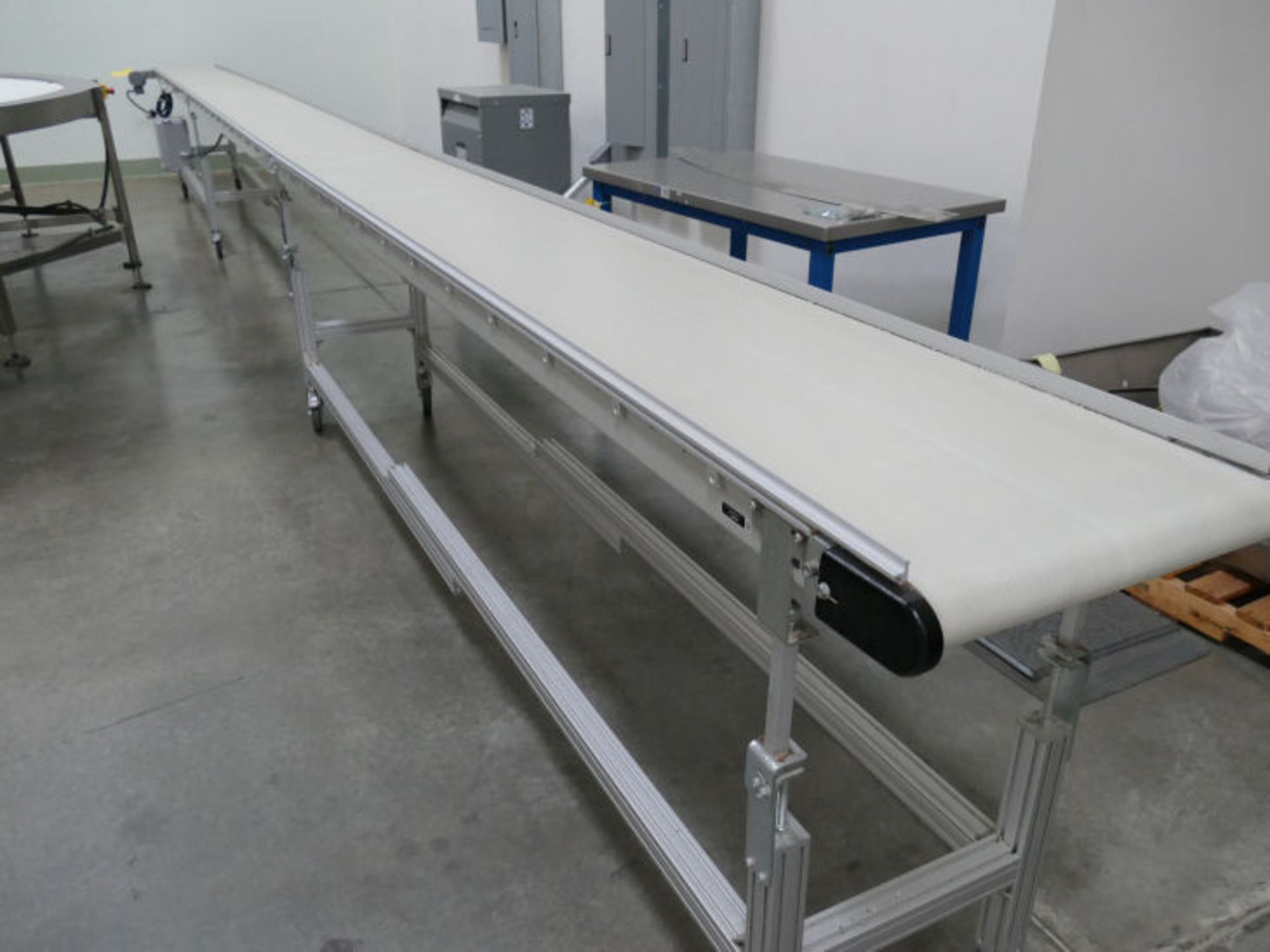 SANITARY BELT CONVEYOR, PORTABLE, 18"x30', DELTA MS300 VSD