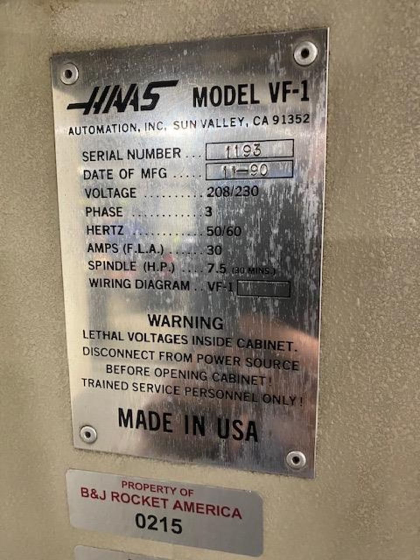 Haas VF-1 Vertical Machining Center - Image 9 of 10