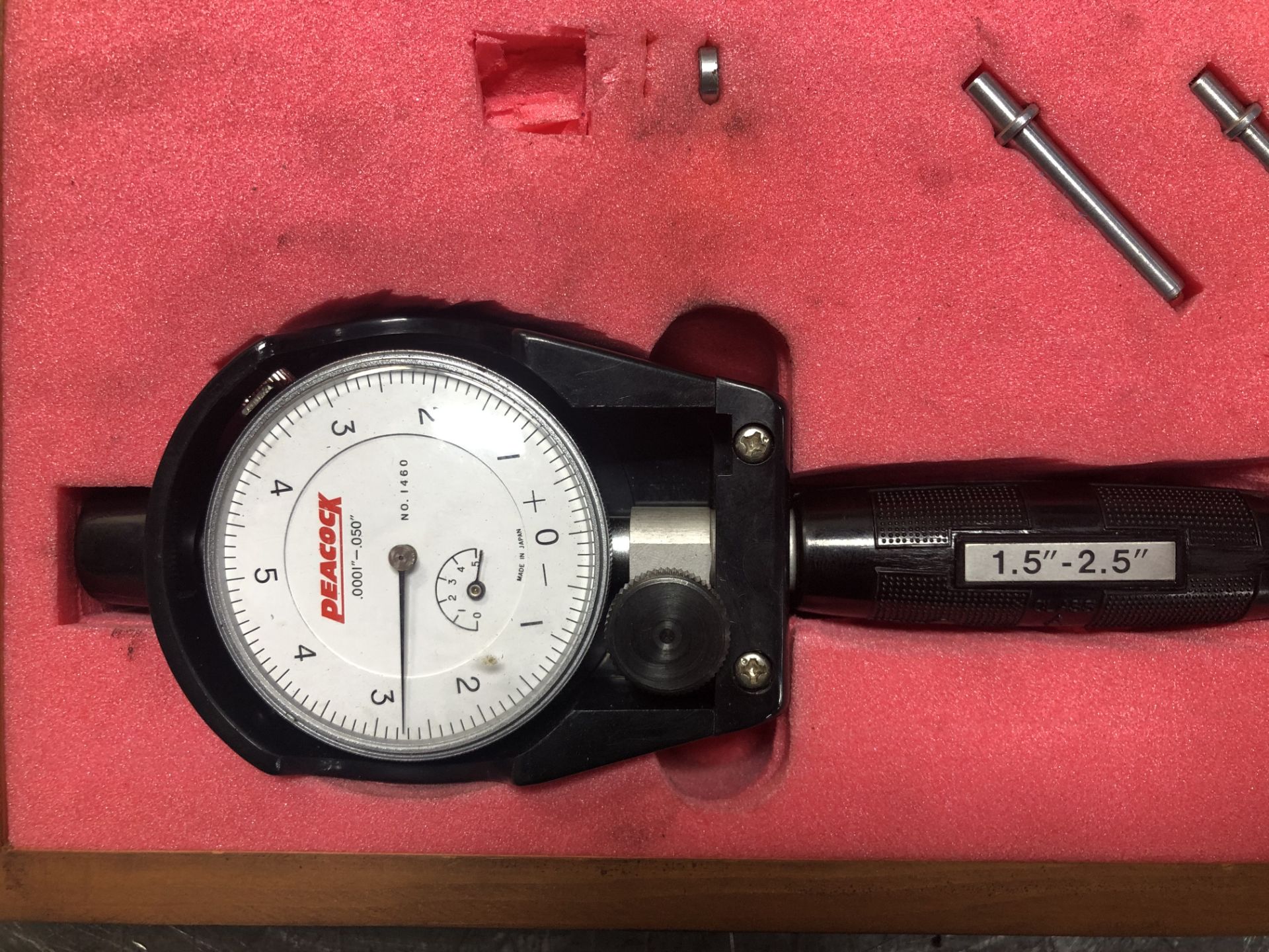 Peacock Dial Bore Gage Set, 15-2.5" with .0001" Indicator - Image 3 of 6