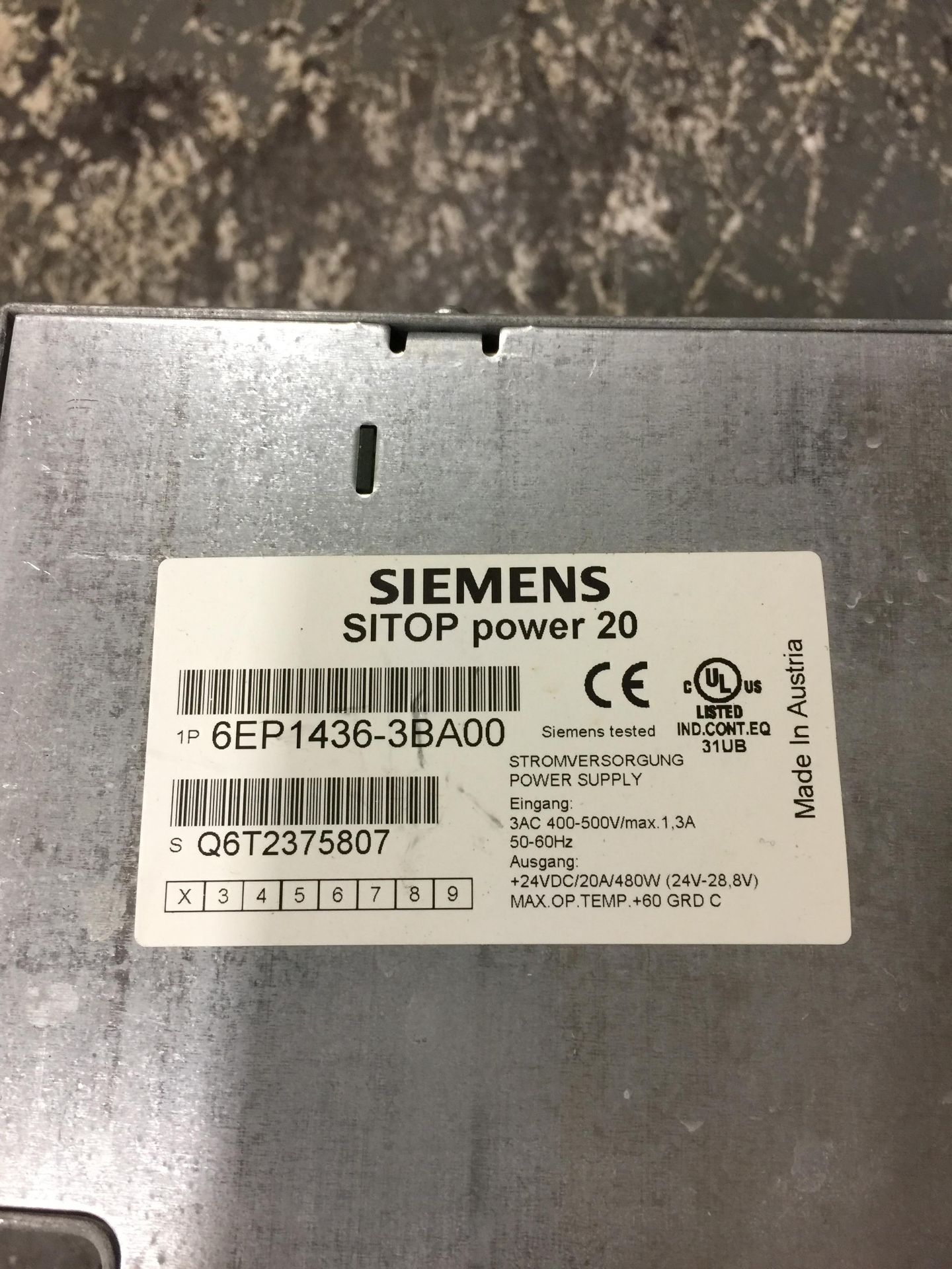 (5) - SIEMENS 6EP1436-3BA00 SITOP POWER 20_POWER SUPPLY - Image 3 of 3