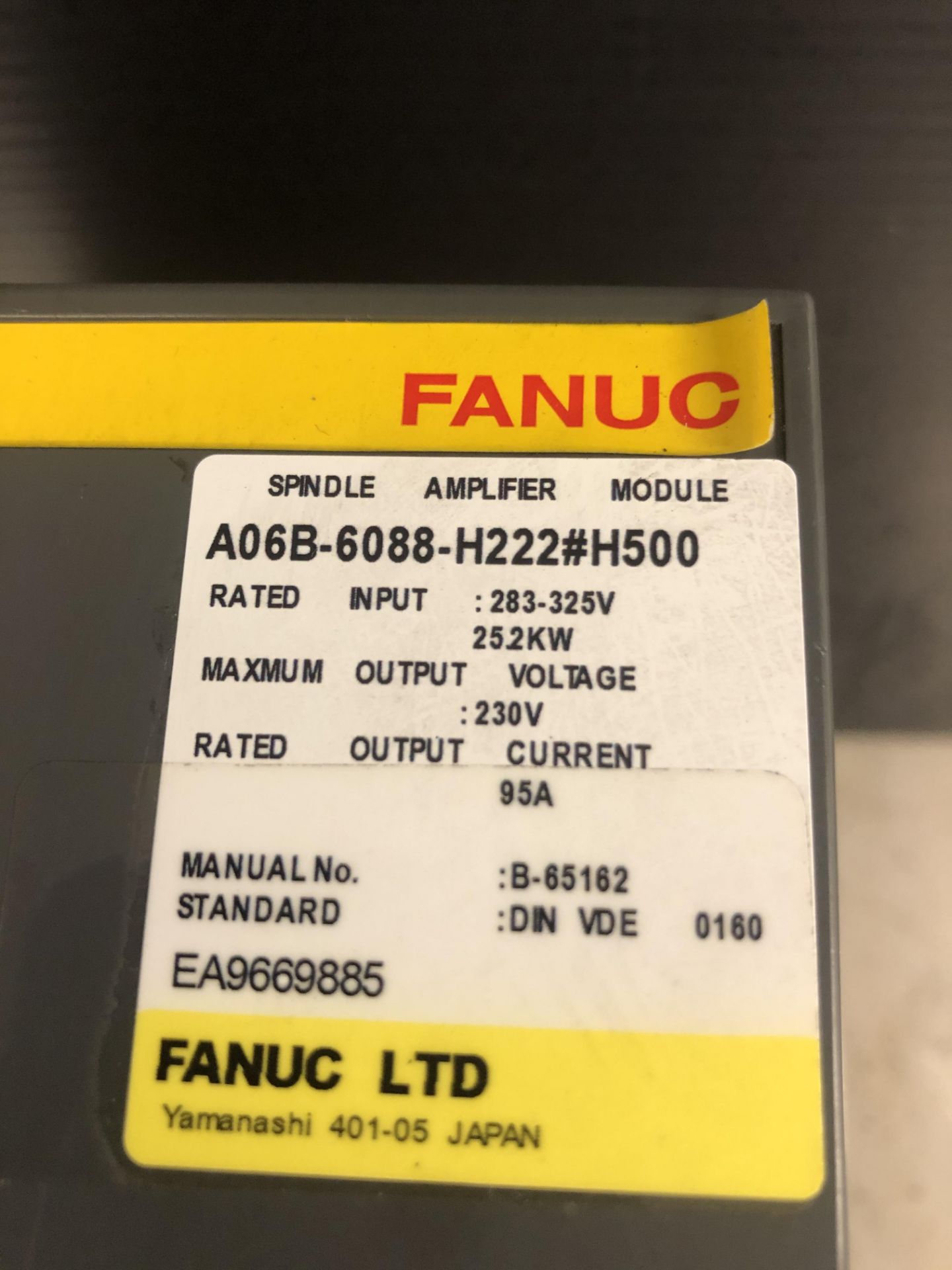 FANUC A06B-H222#H500 SPINDLE AMPLIFIER MODULE - Image 4 of 4