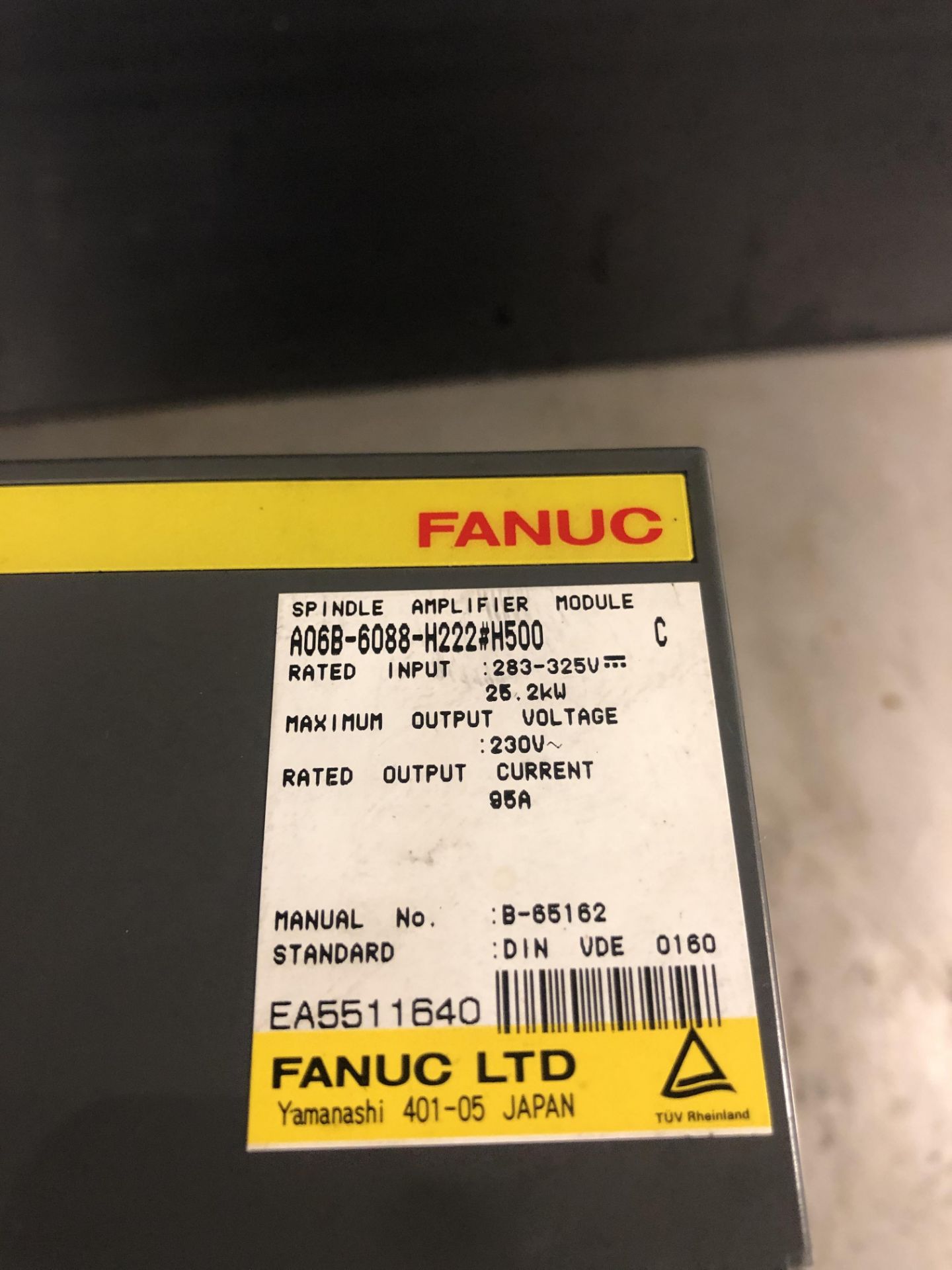 FANUC A06B-6088-H222#H500 SPINDLE AMPLIFIER MODULE - Image 4 of 4