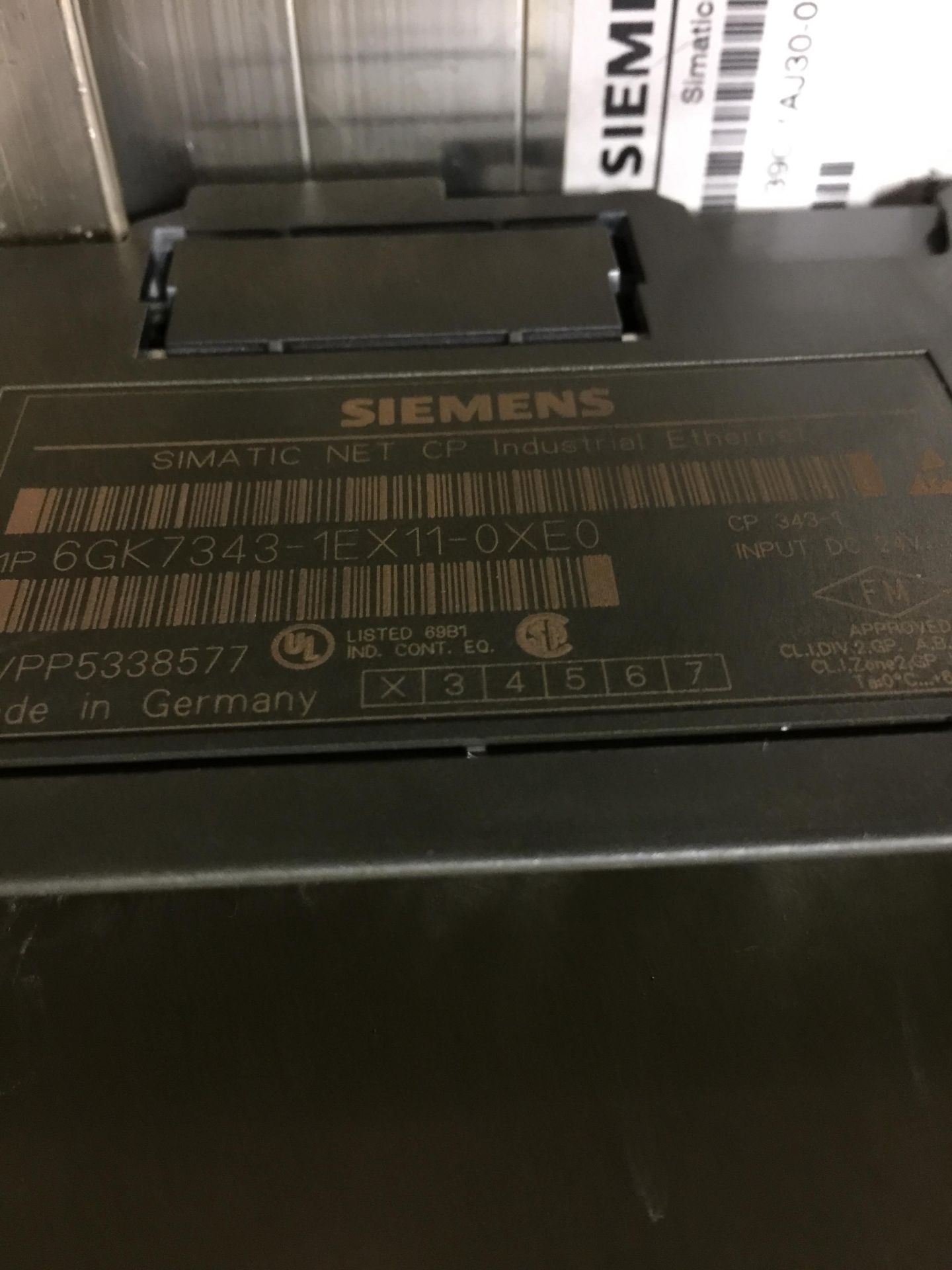 (2) - SIEMENS 6GK7343-1EX11-0XE0 SIMATIC NET CP_SIMATIC S7-300 w/MODULES AS SHOWN - Image 2 of 3