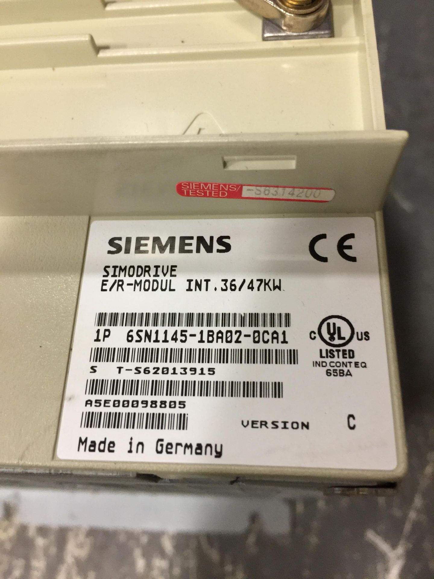 SIEMENS 6SN1145-1BA02-0CA1_SIMODRIVE E/R-MODUL INT. 36/47KW - Image 5 of 5