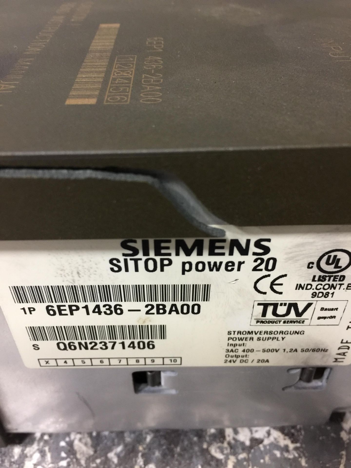 (3) - SIEMENS 6EP1436-2BA00_SITOP POWER 20 POWER SUPPLY - Image 3 of 3