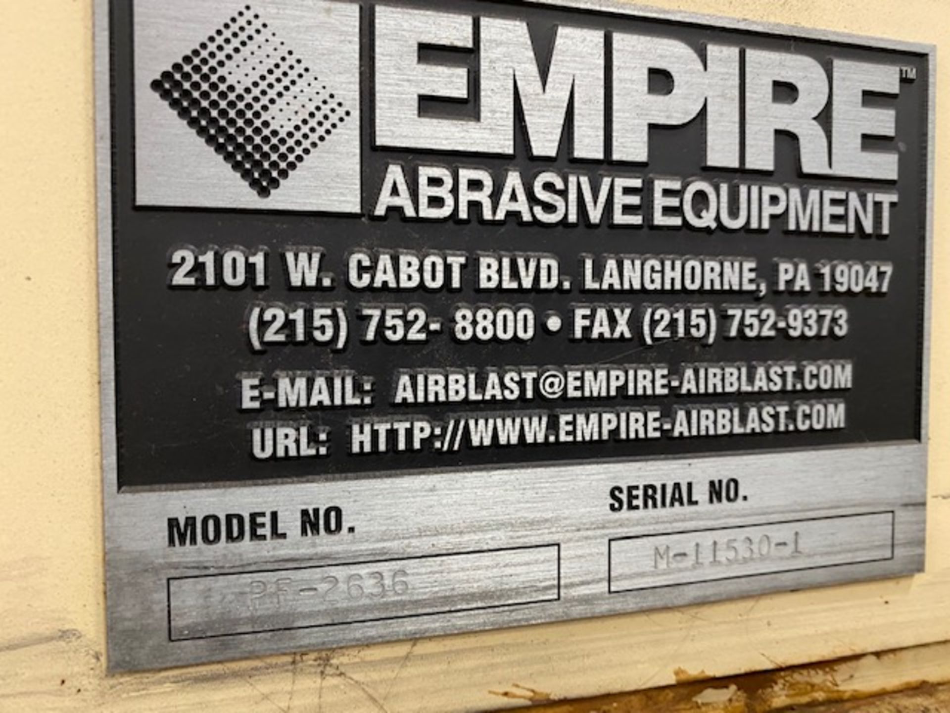 Empire Abrasive Equipment Sand Blaster Model# PF-2636 - Image 2 of 6