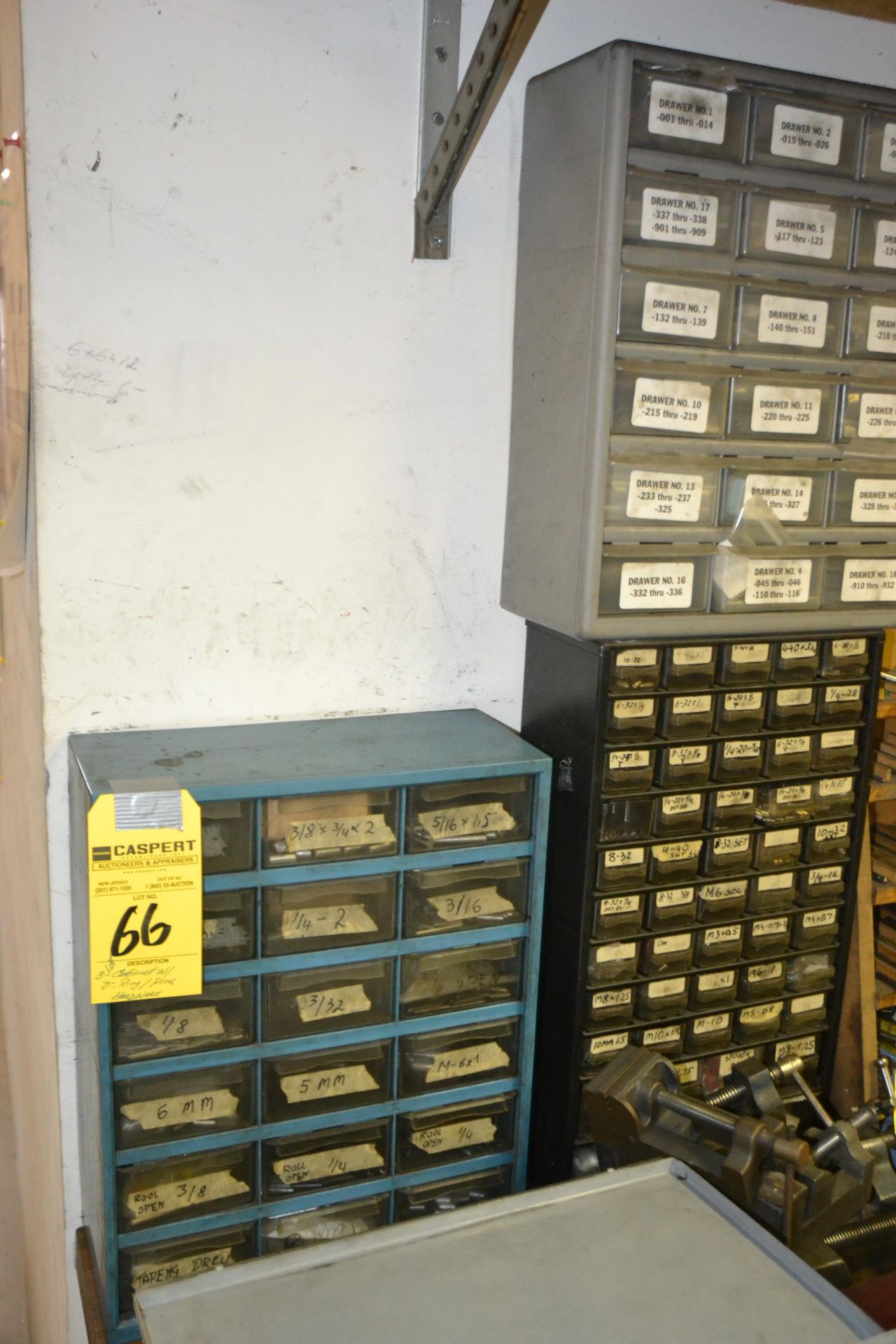 LOT - (3)CABINETS WITH O-RINGS, PINS, ETC.