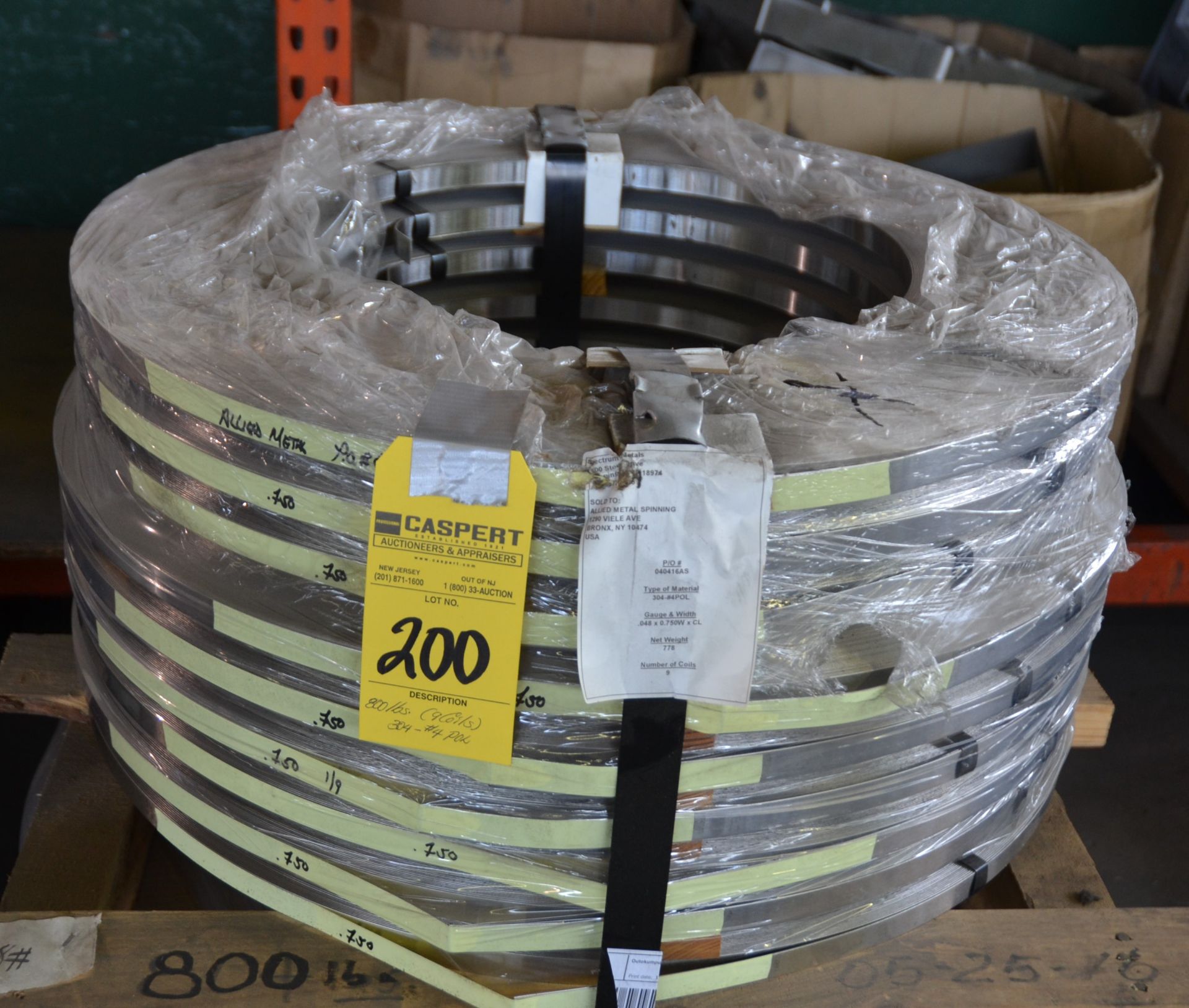 Lot - (9) Coils Stainless Steel