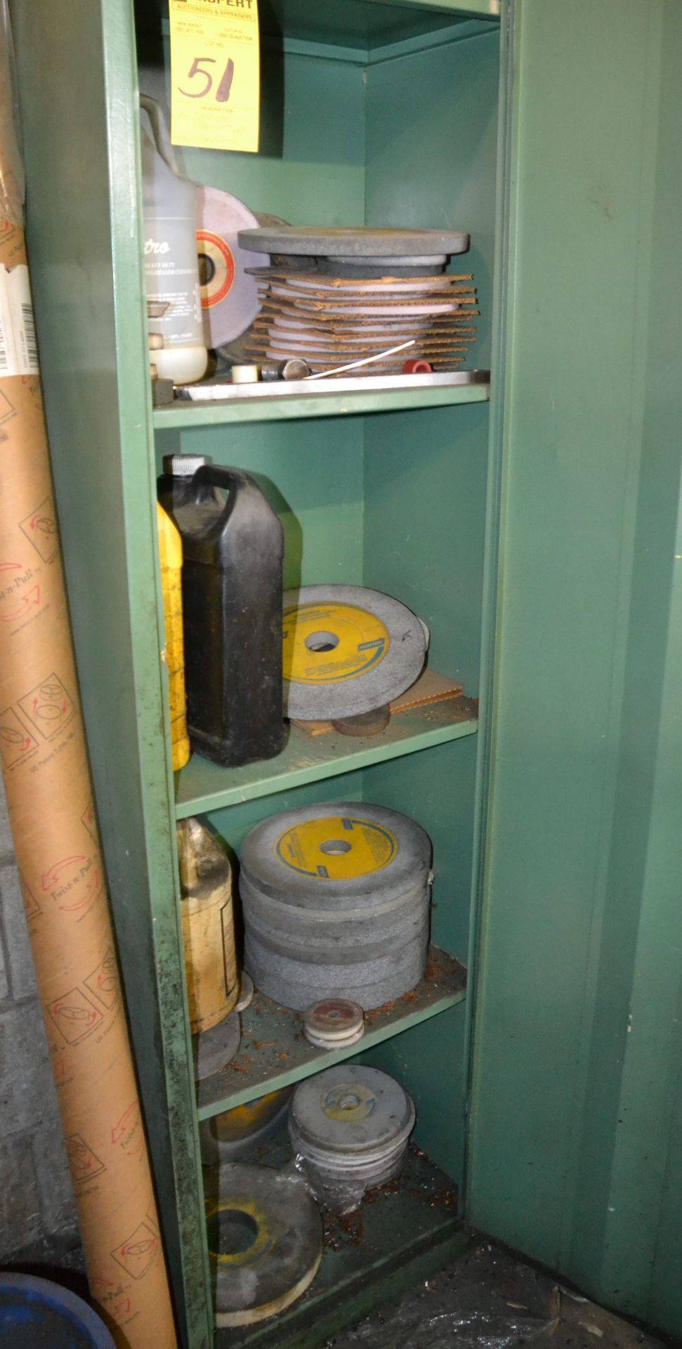 Lot - Storage Cabient with Grinding Wheels