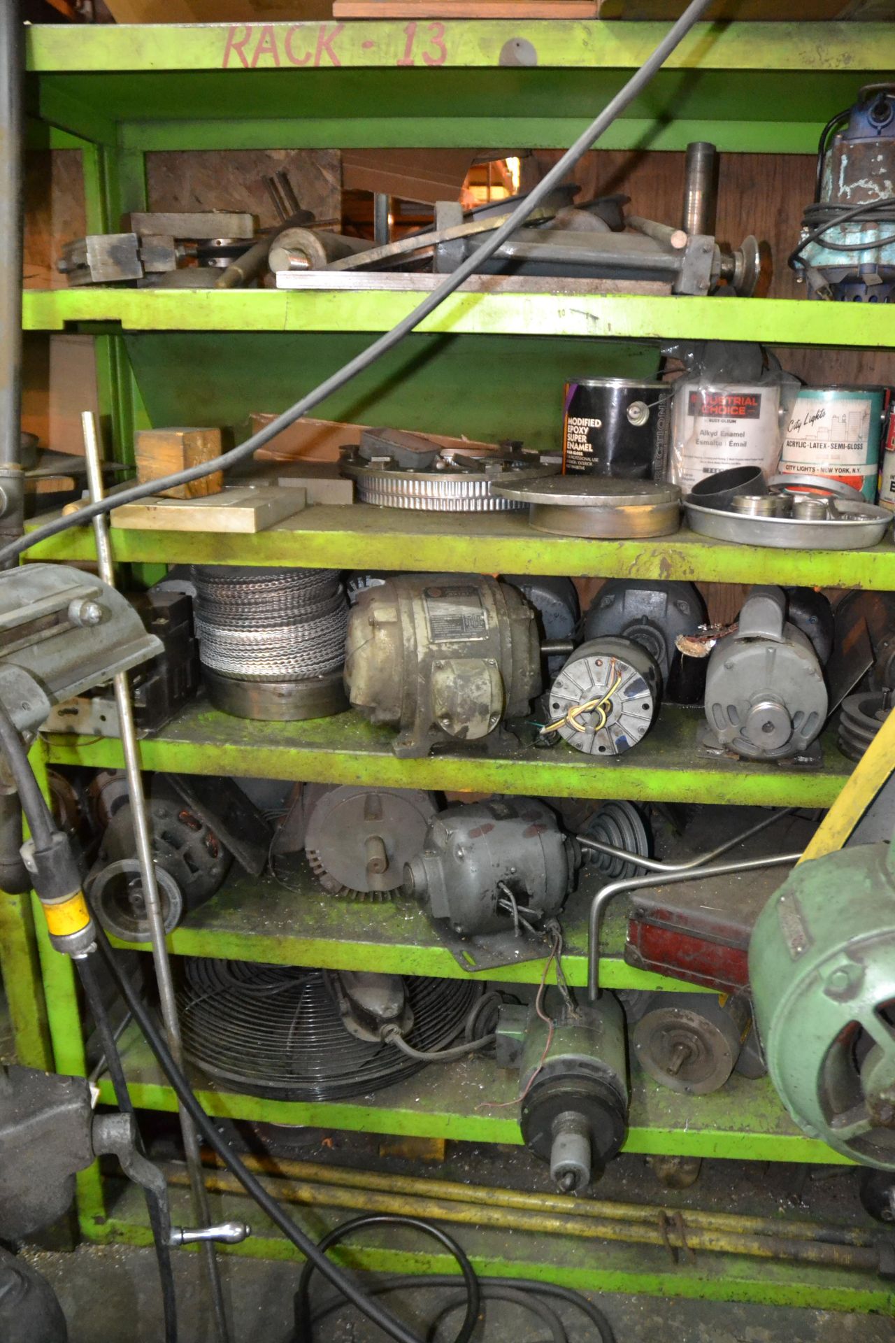 Sections of Green Steel Shelving with Contents - Image 2 of 4