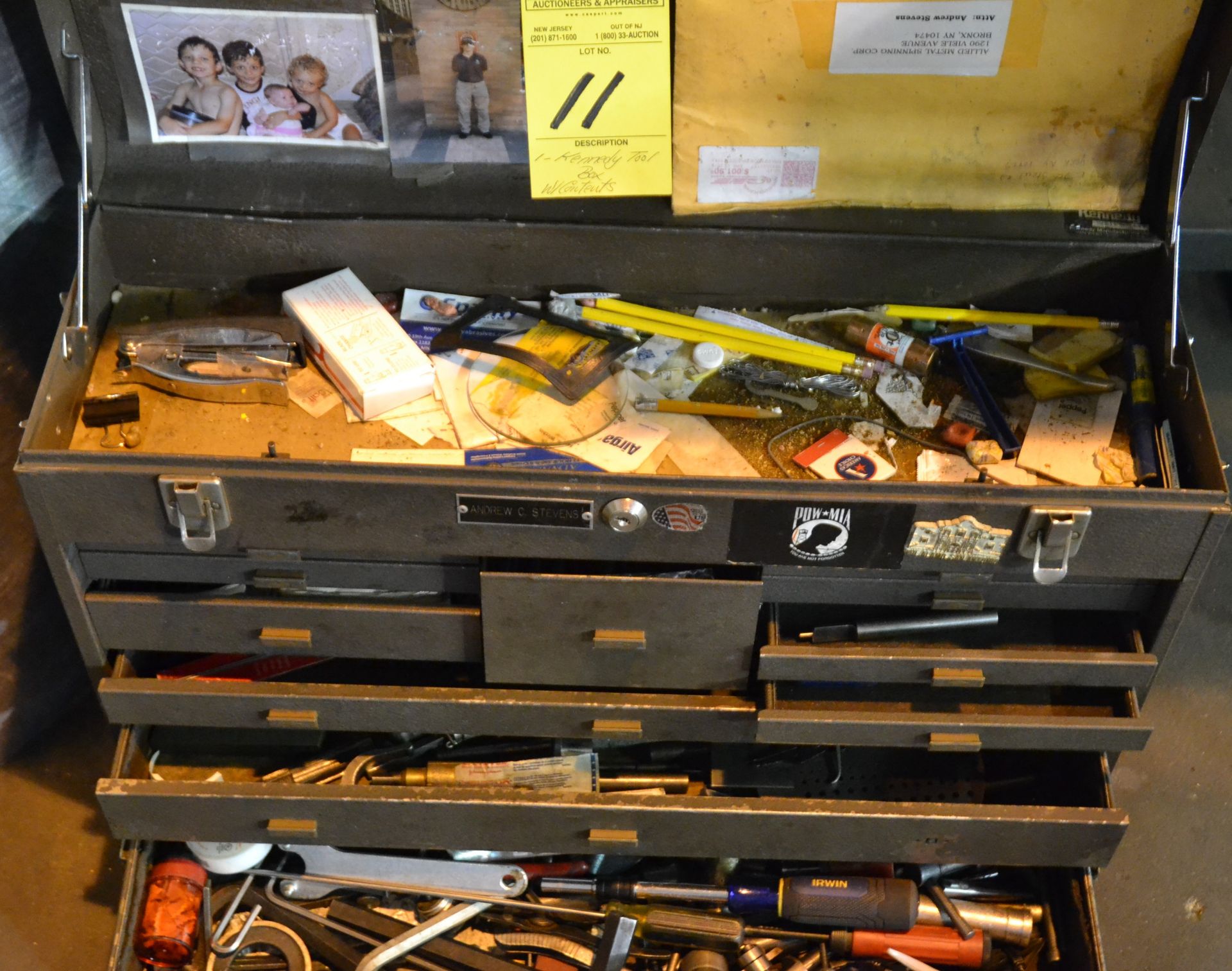 Kennedy Tool Box with Assorted Tools and Contents