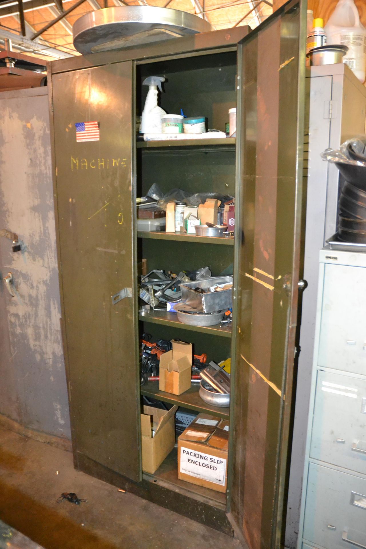 Double Door Storage Metal Cabinets with Contents - Image 3 of 4