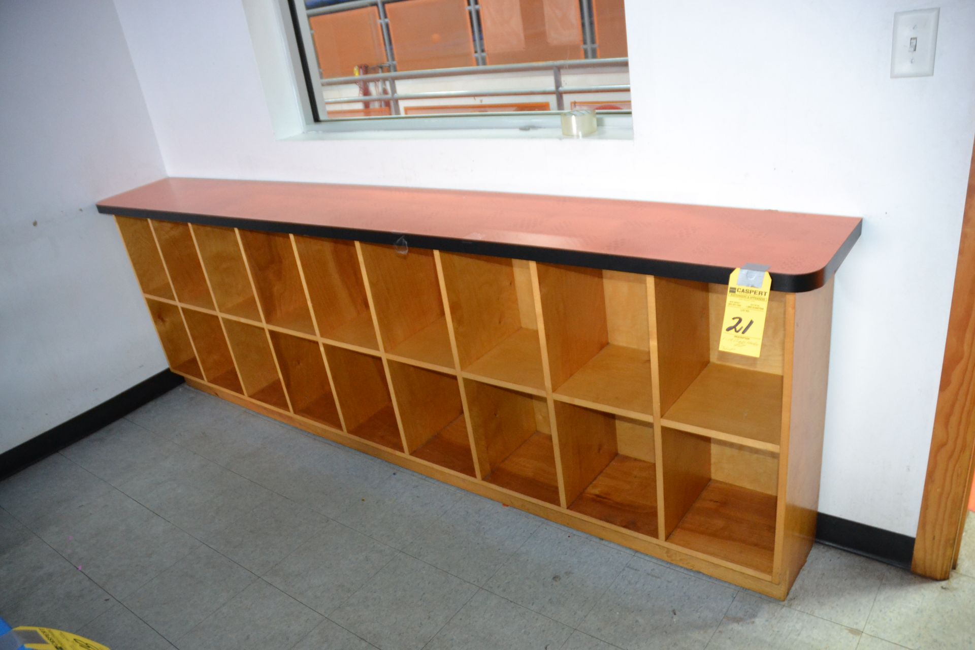 18-Cubby Wooden Cabinet Unit