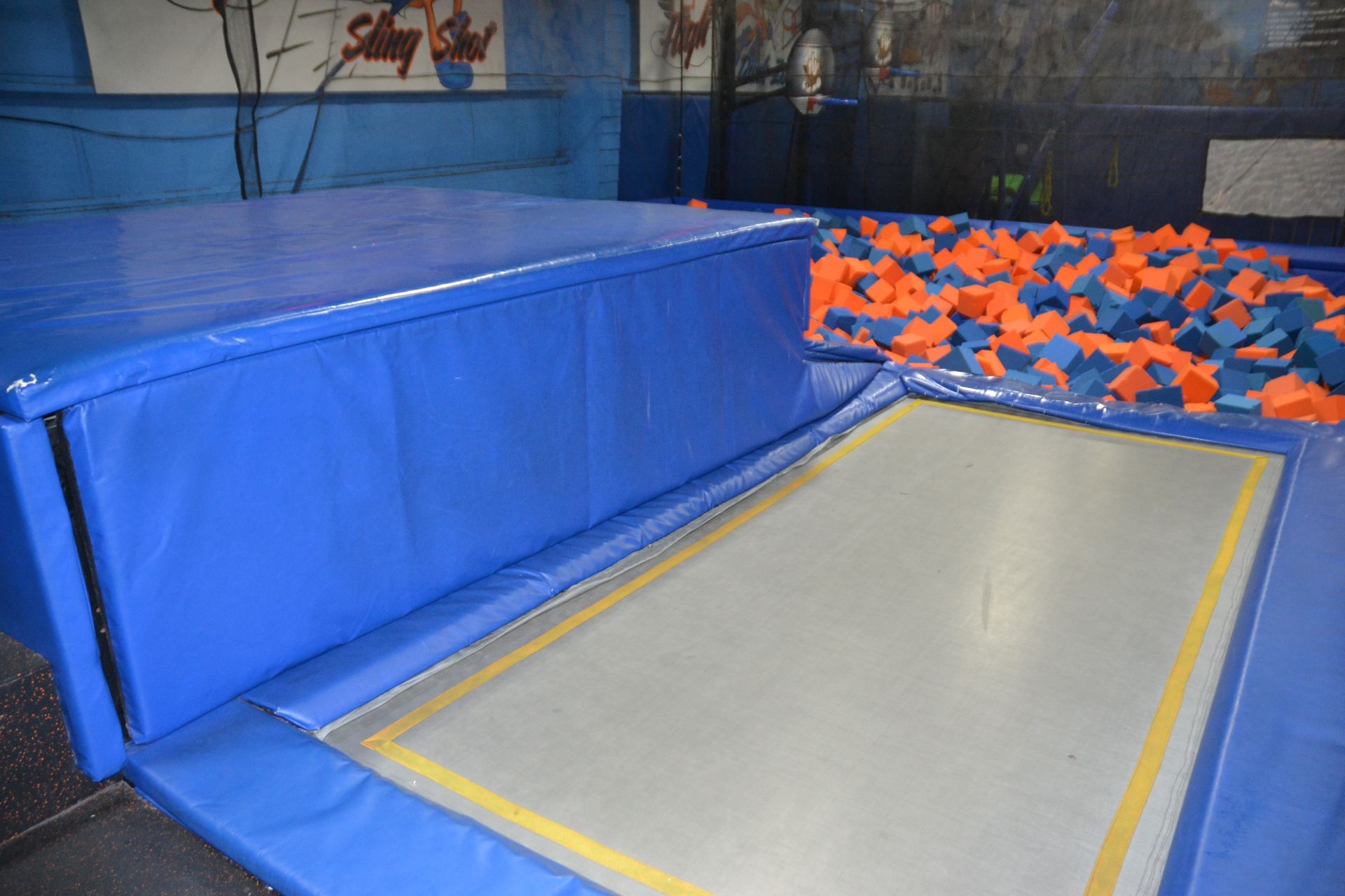 Trampoline Foam Pit Area Including: (2) 12' x 6' Trampolines, (1) 6' x 3' Trampoline, (1) 12' x 6' - Image 4 of 5