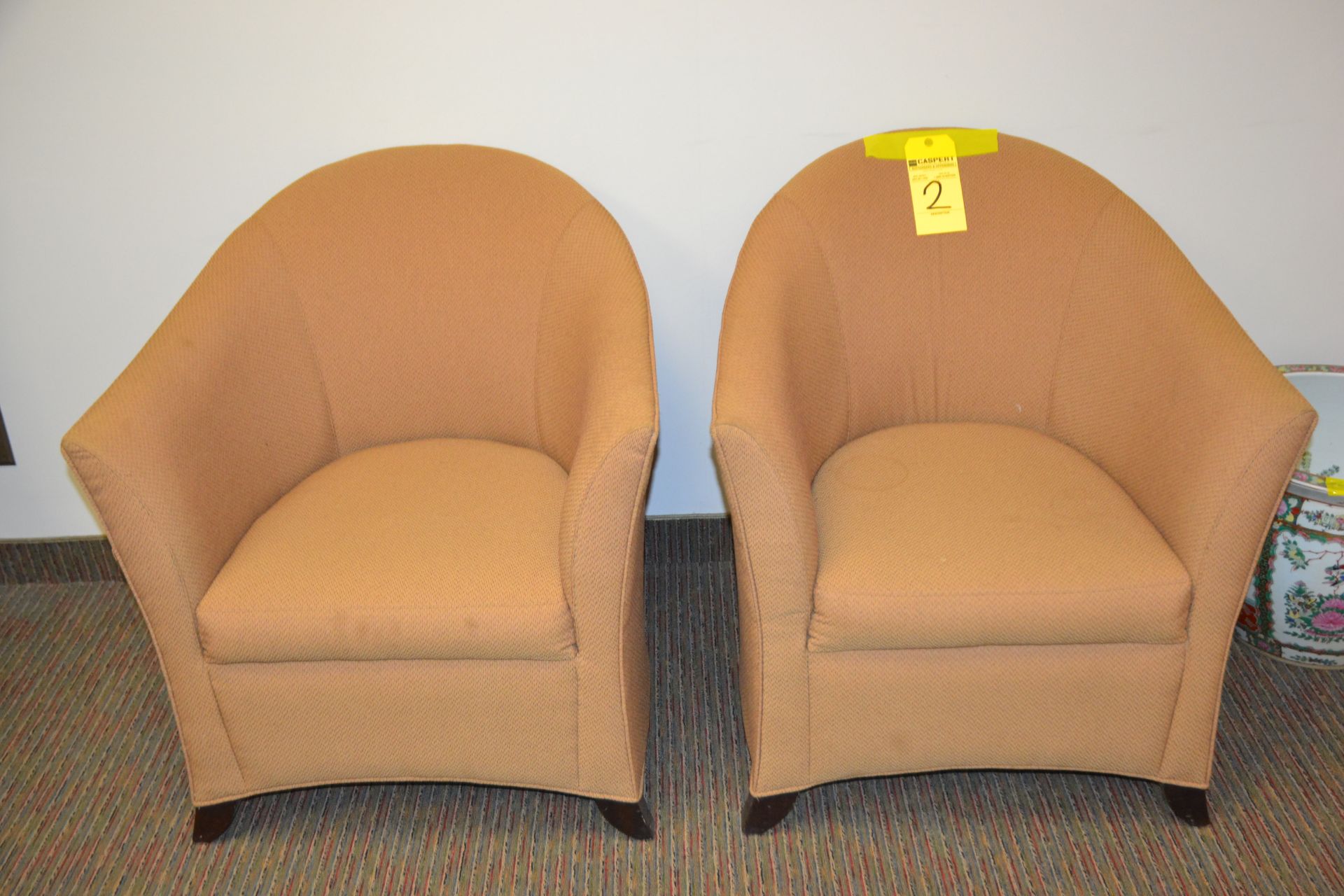 Brown Upholstered Club Chairs