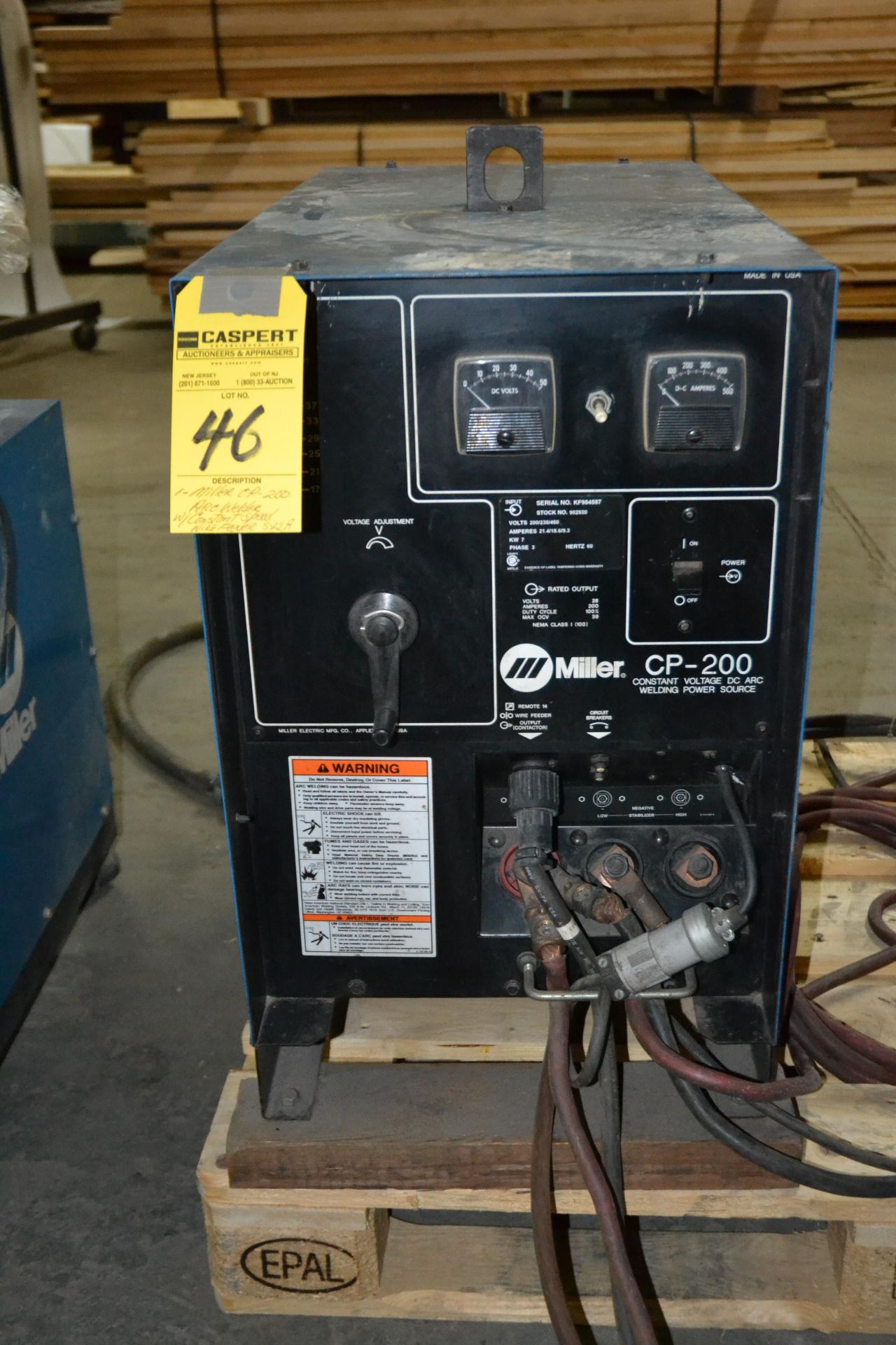 Miller CP200 Arc Welder with Wire Feeder S22-A - Image 2 of 2