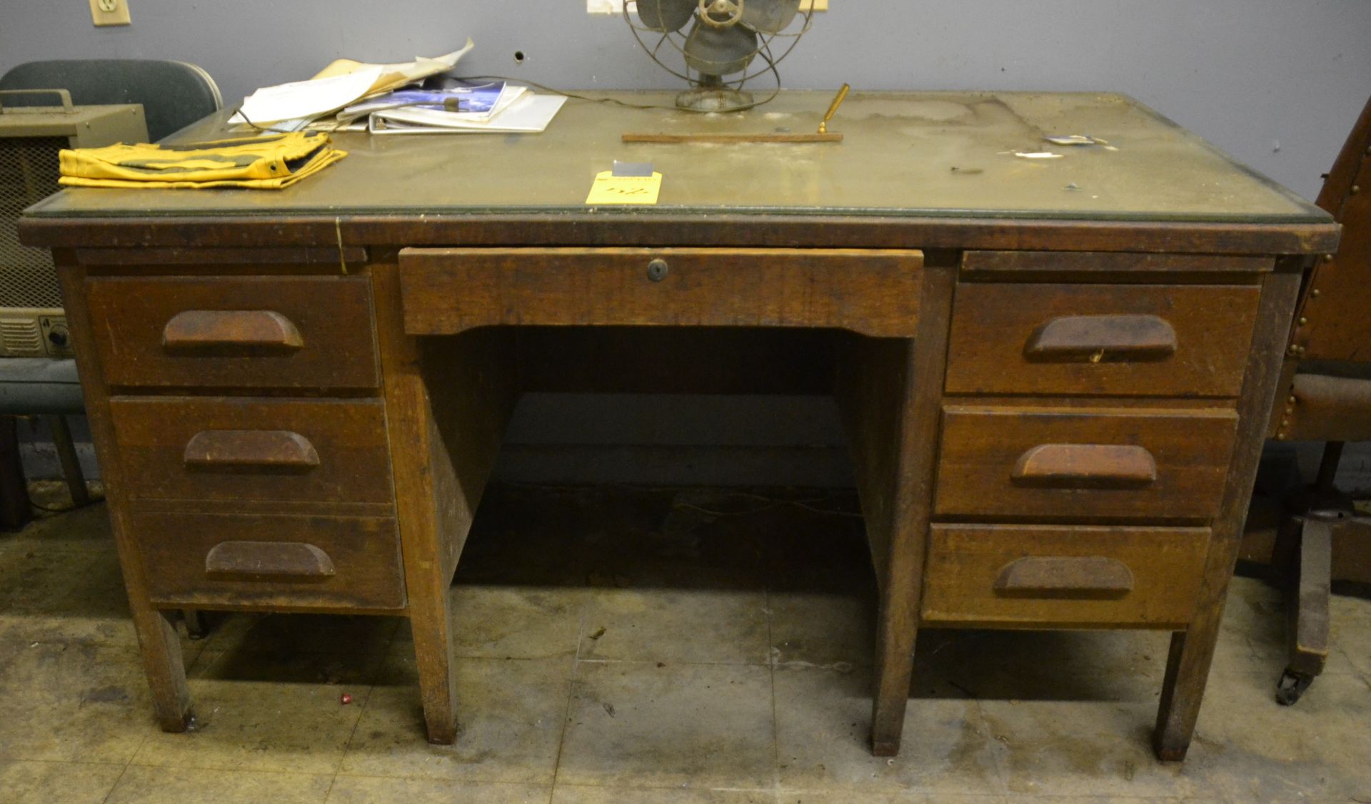 Wooden Desks w/ (2) Chairs