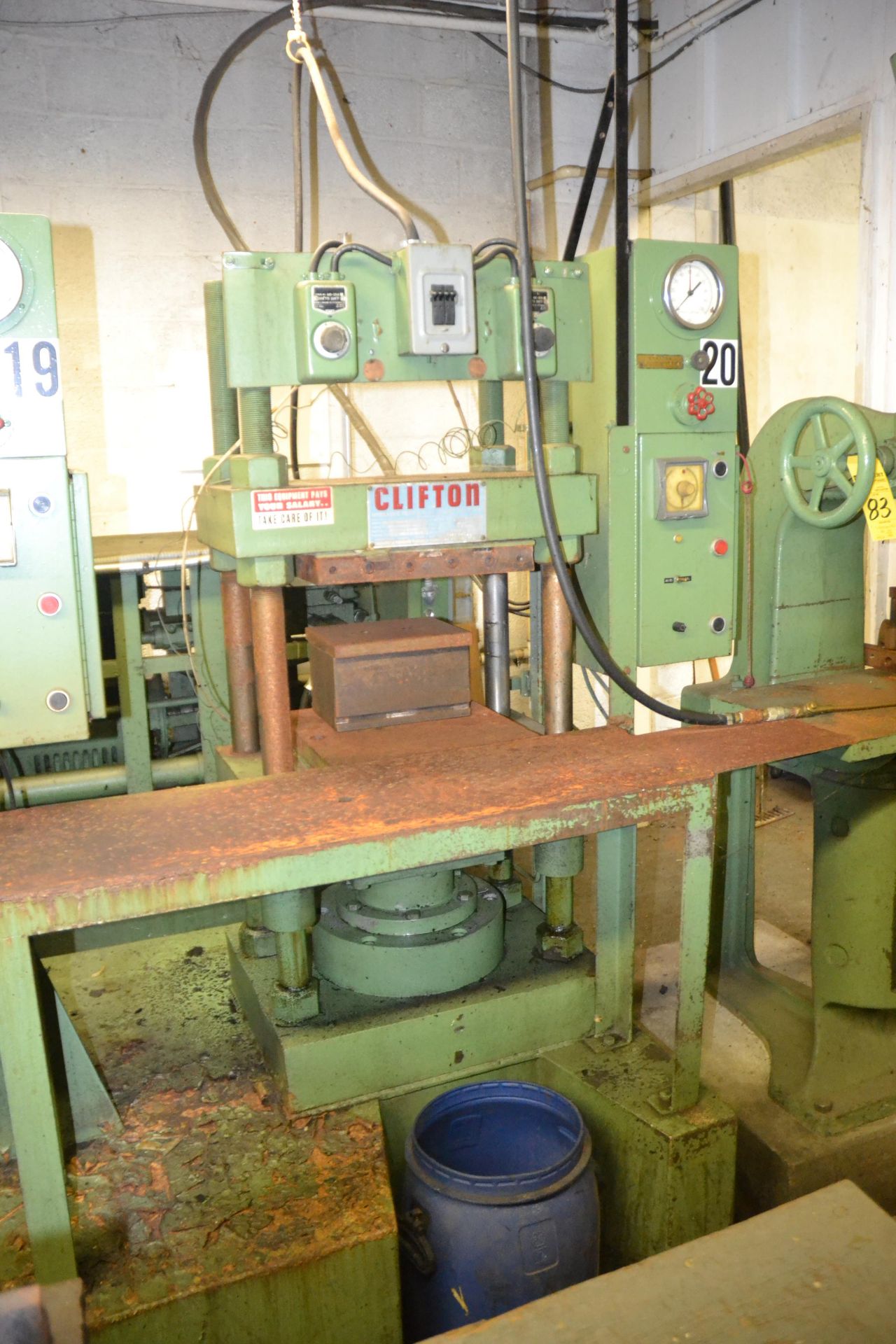 Clifton Hydraulic Press, (1) 100-Ton & (2) 50-Ton w/ Hydraulic Tank - Image 3 of 5