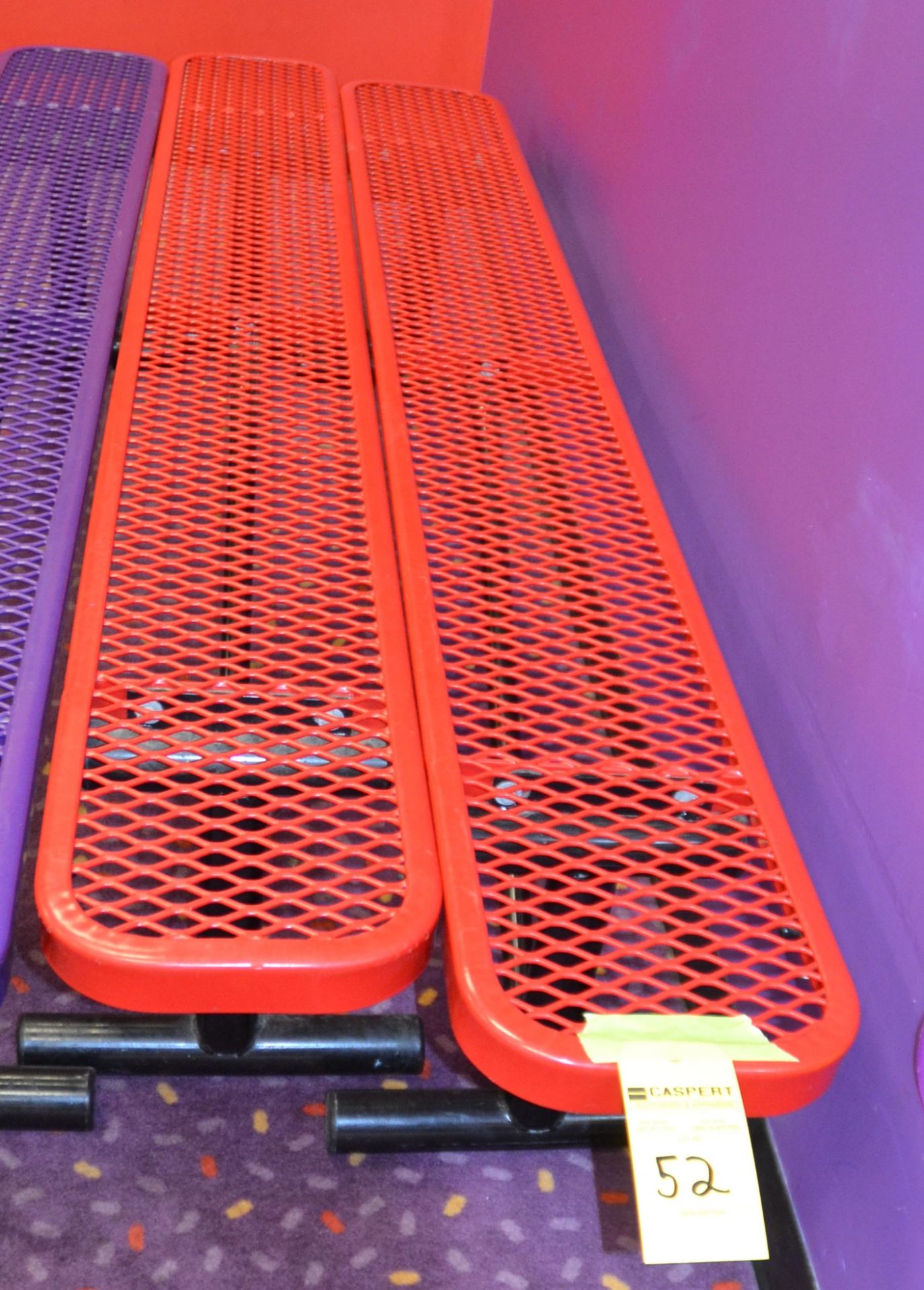 Red 8' Plastic Coated Benches