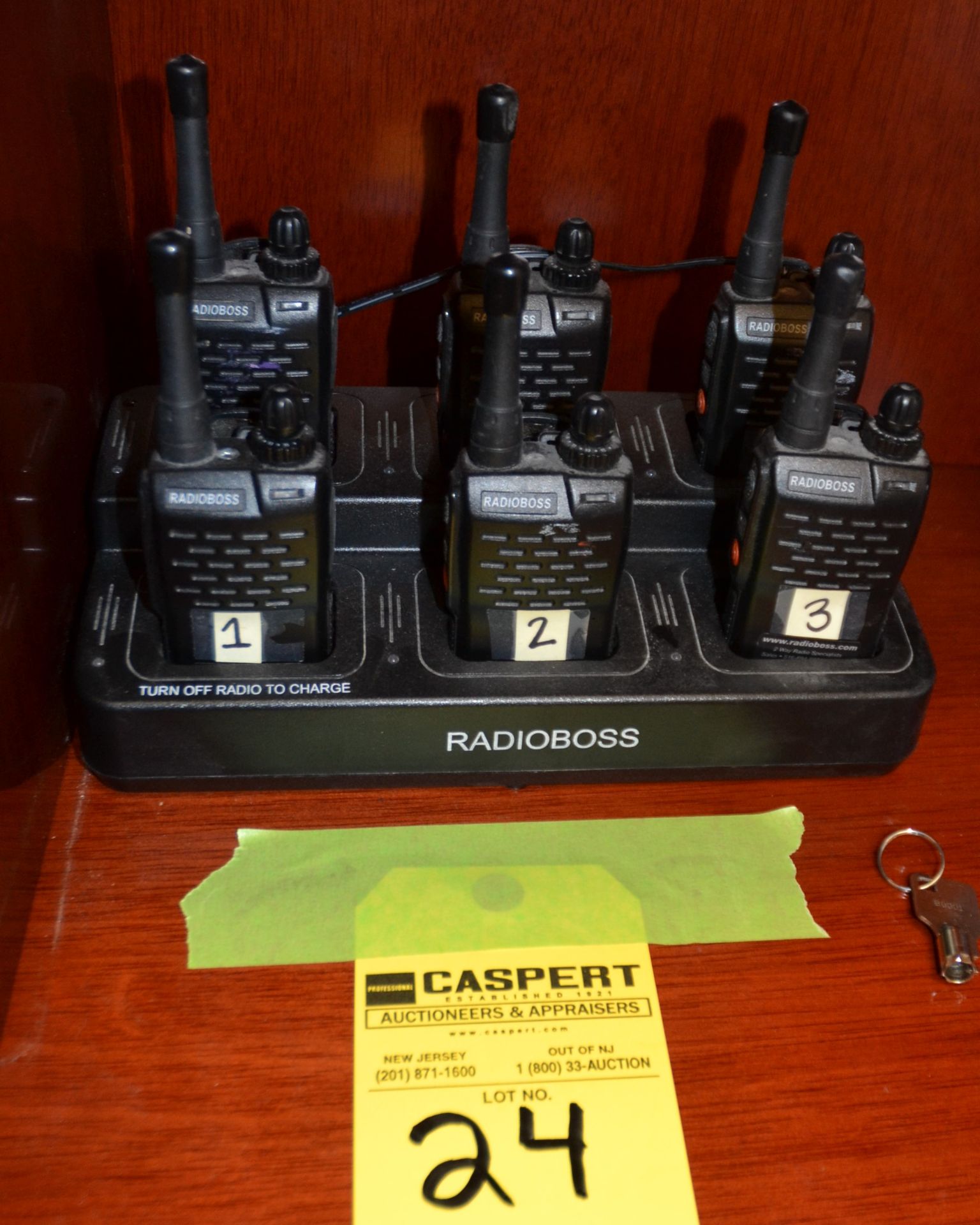 Lot - Radio Boss Charger with (6) Radios