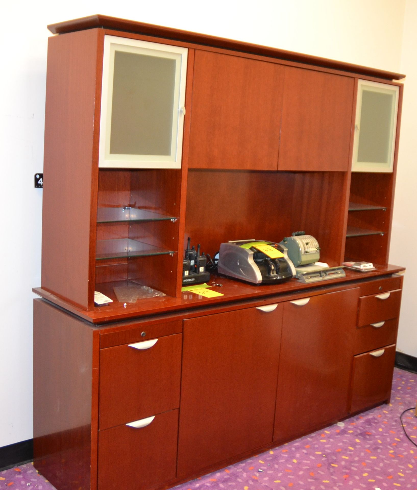 L-Shaped Desk with Credenza and Hutch Top - Image 2 of 2