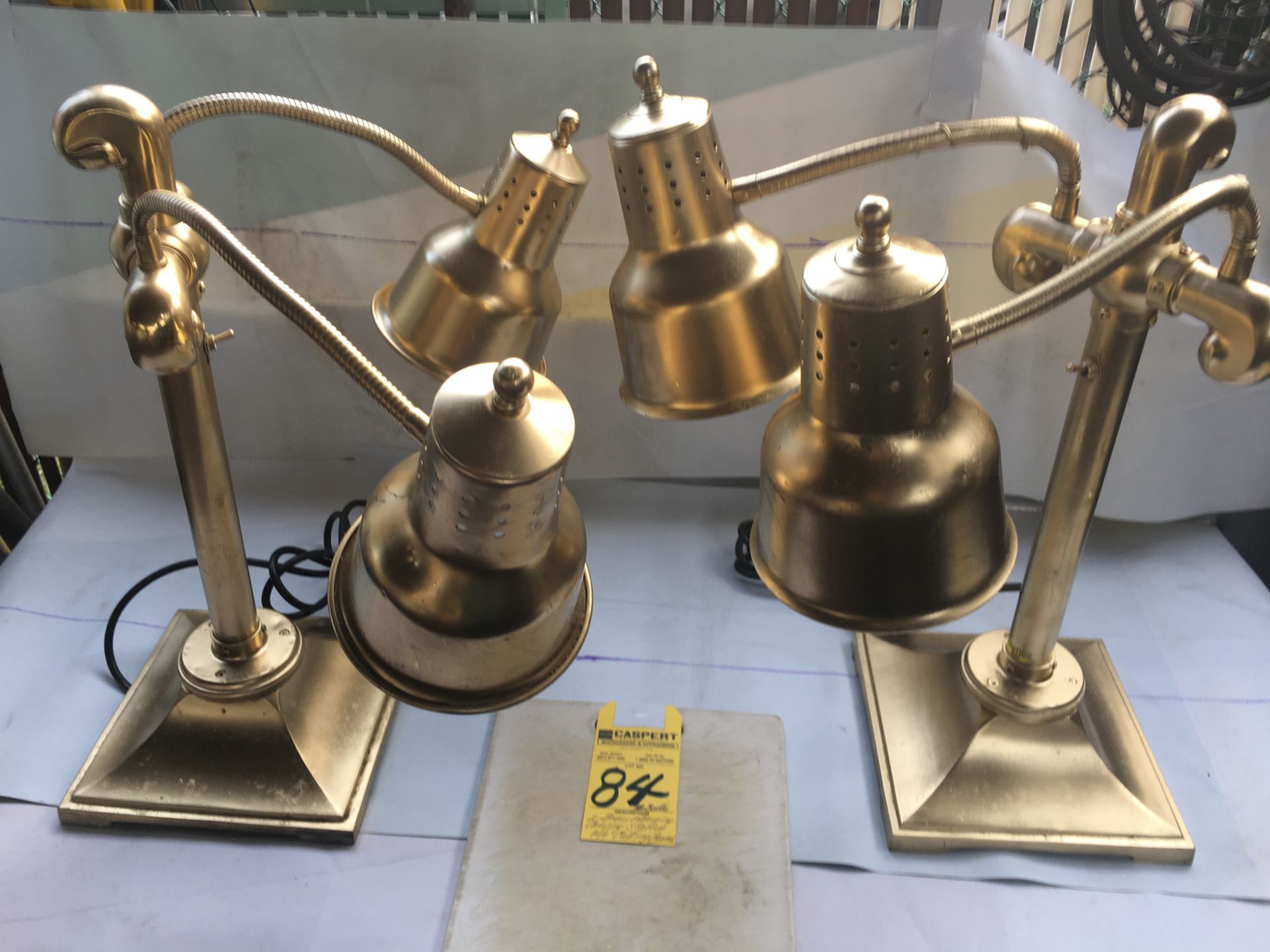 Brass Warming/Carving Stations w/ Board