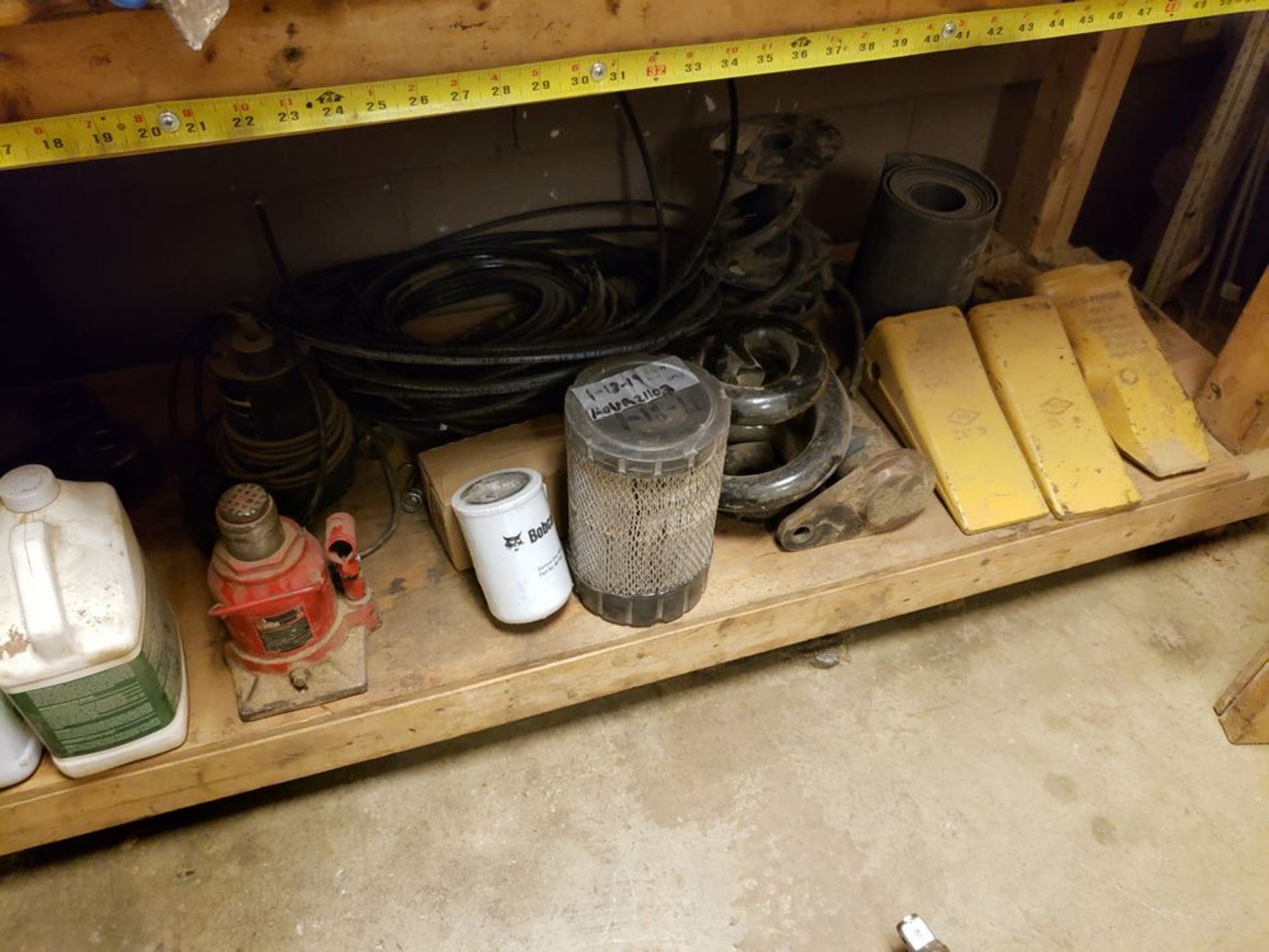 CONTENTS OF WORK BENCH TOP & BOTTOM INCLUDING MANUAL PUMP FOR PORTA-POWER (LOCATED AT: 29861 OLD HWY - Image 2 of 2