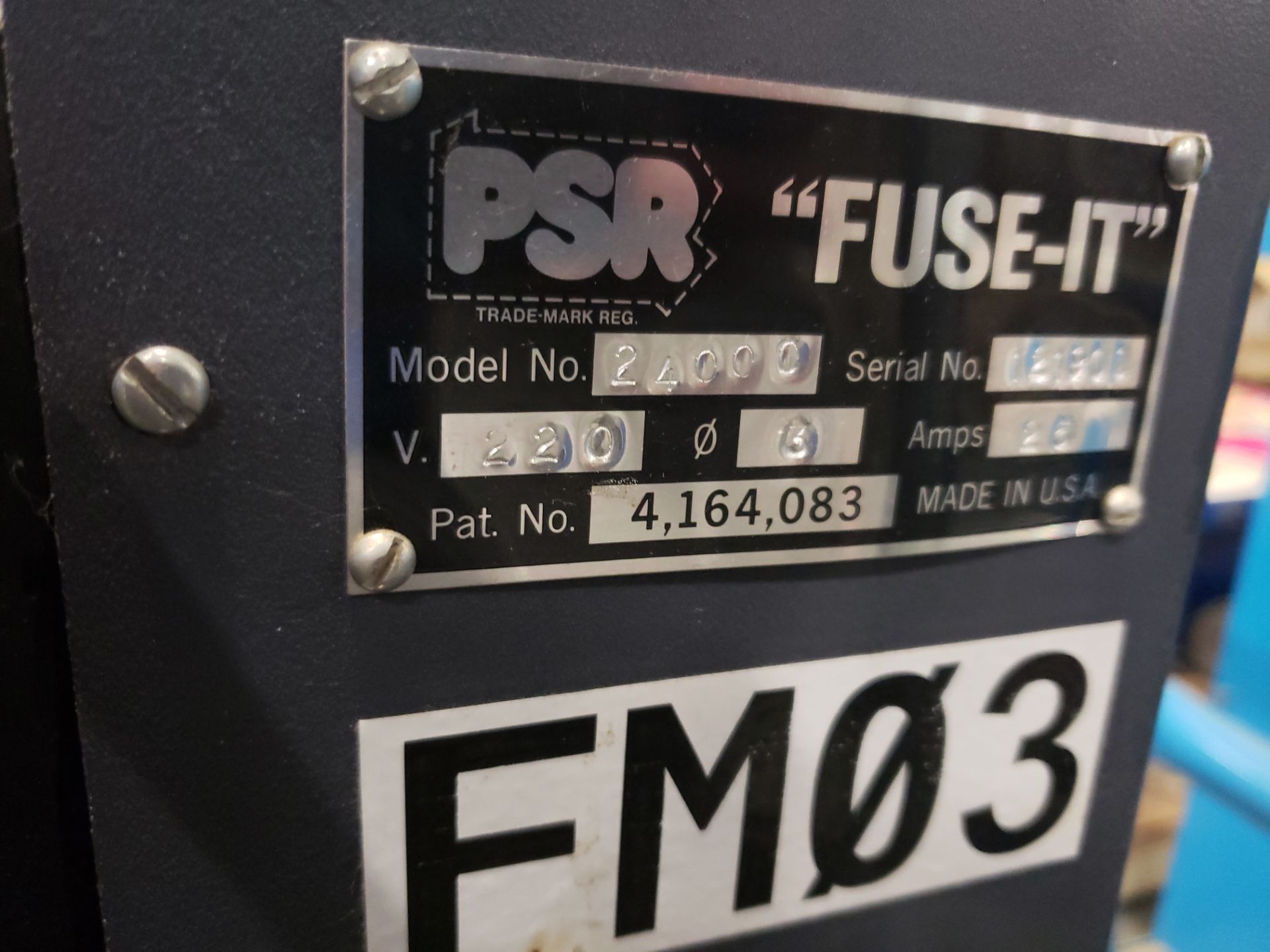 PSR FUSE IT HEAT TABLE CONVEYOR MODEL-24000 S#121901 (LOCATED AT: 433 COUNCIL DRIVE, FORT WAYNE, - Image 3 of 3