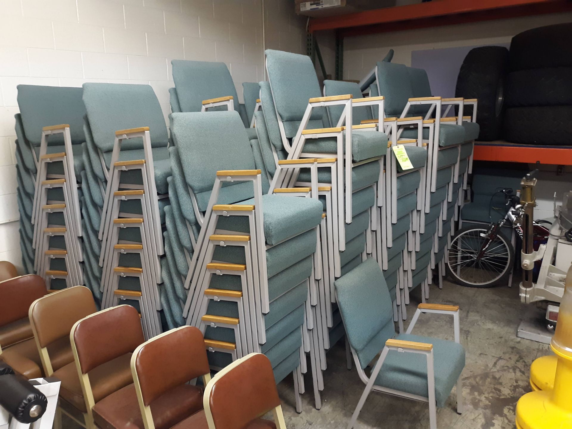 (10) CHURCH CHAIR INDUSTRIES FABRIC PADDED STEEL FRAME CHAIRS(LOCATED AT: 433 COUNCIL DRIVE, FORT