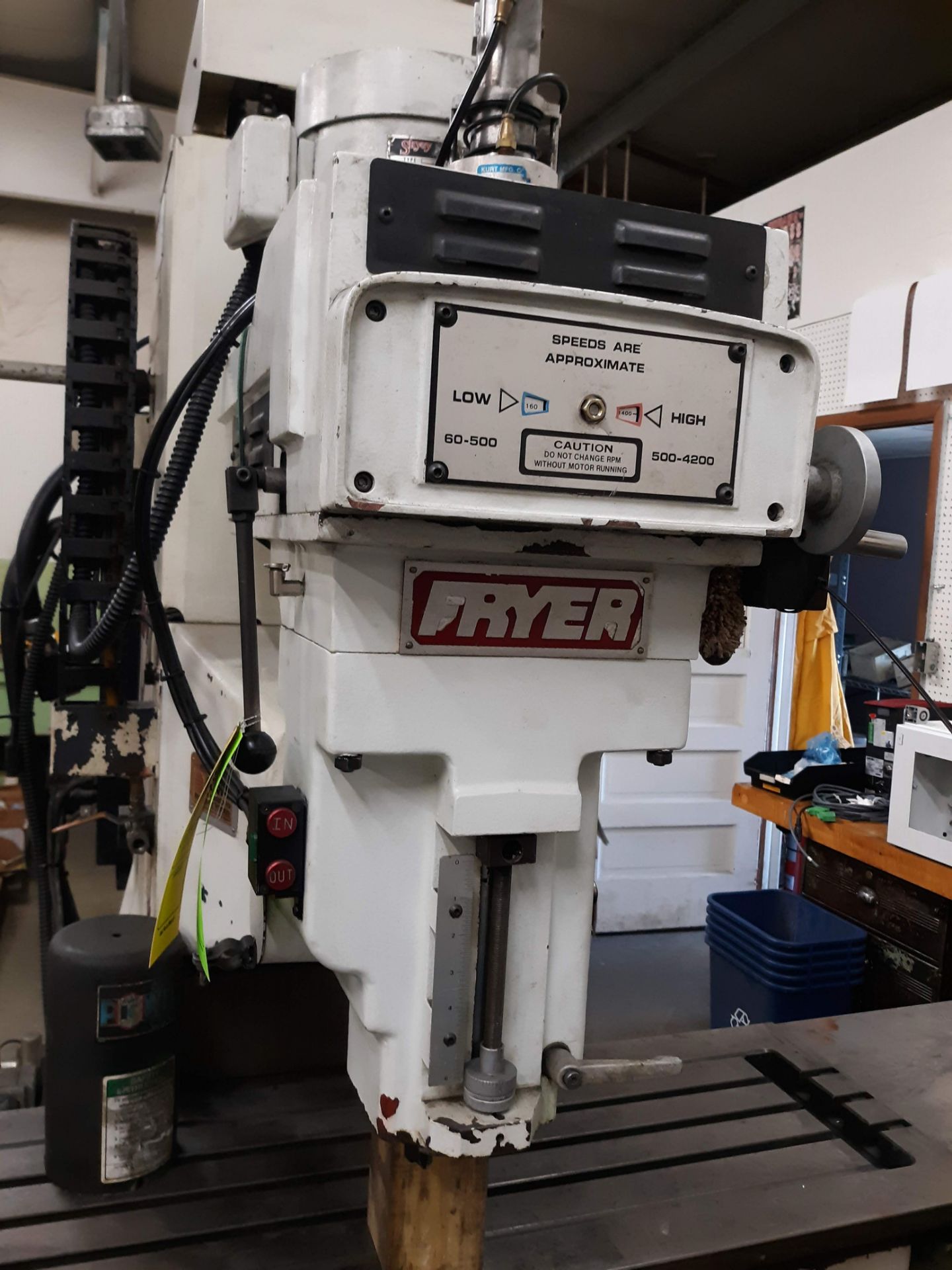 FRYER CNC MILLING MACHINE MODEL-MB-14 S#14247 54 X 16 TABLE ANILAM 3300 MK DRO (LOCATED AT: 432 - Image 8 of 8