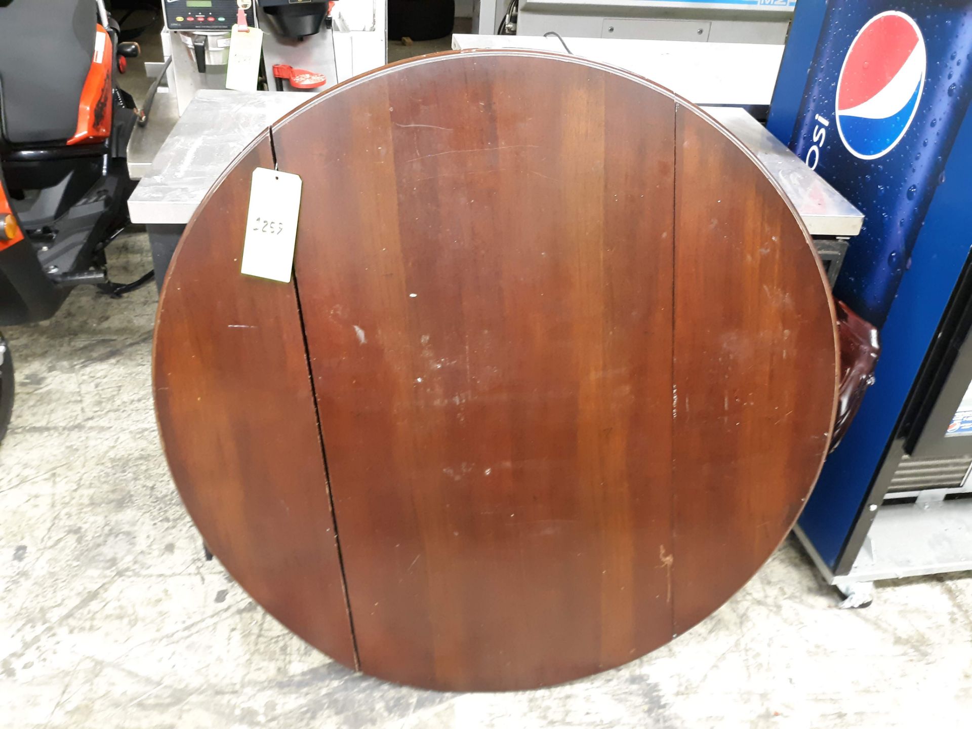 PIER 1 IMPORTS WOODEN DROP-LEAF TABLE TOP 48" DIAMETER (NO LEGS) (LOCATED AT: 433 COUNCIL DRIVE,