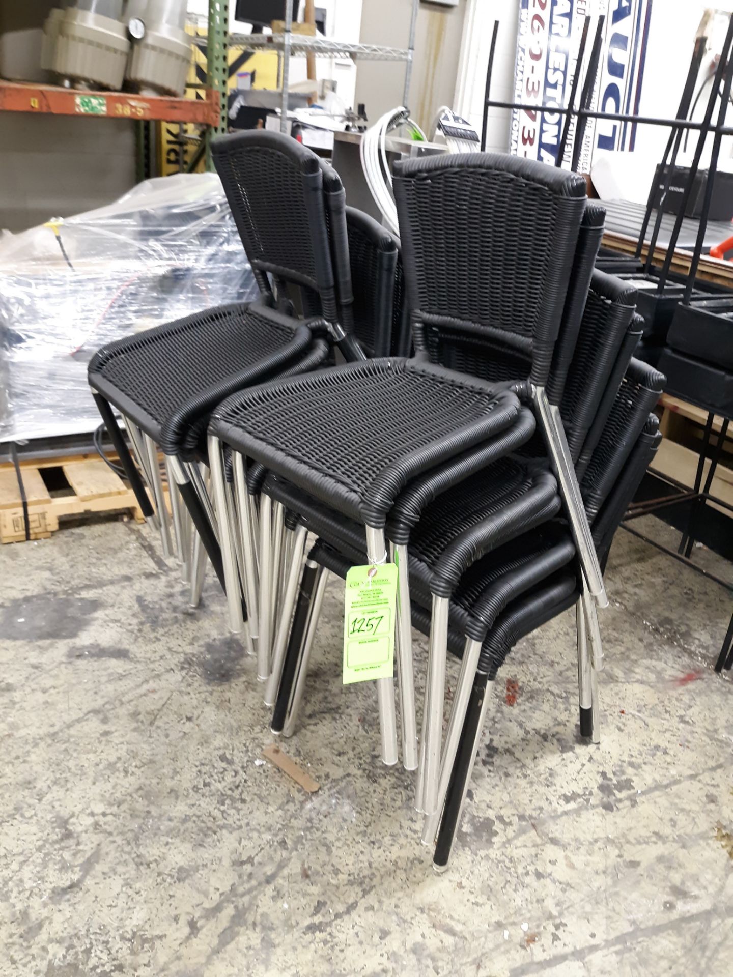 (14) FAUX-WICKER (VINYL) STACKING CHAIRS (LOCATED AT: 433 COUNCIL DRIVE, FORT WAYNE, IN 46825)