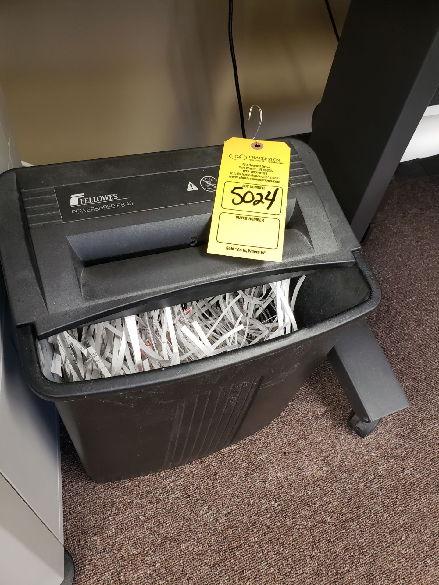 PAPER SHREDDER FELLOWES POWERSHRED PS40 (LOCATED AT: 16335 LIMA ROAD BLDG. 4 HUNTERTOWN, IN 46748)