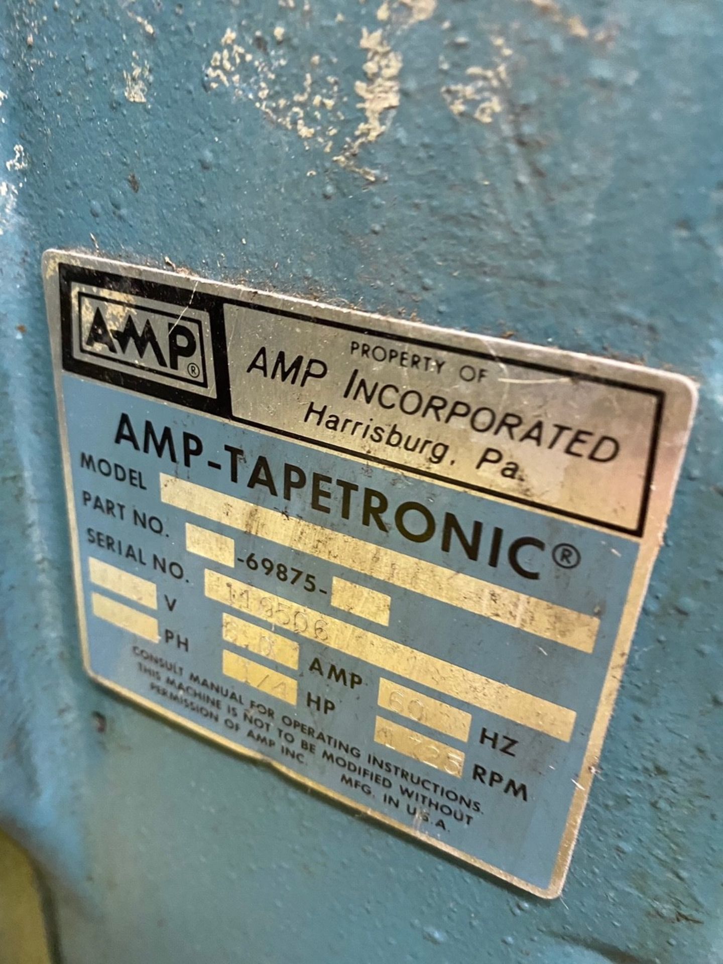 (2) AMP-TAPETRONIC ROLL FEED WIRE CRIMPER(S); MODEL: TAPERTRONIC; S# 30019 & 116506 (6801 INDUSTRIAL - Image 2 of 2