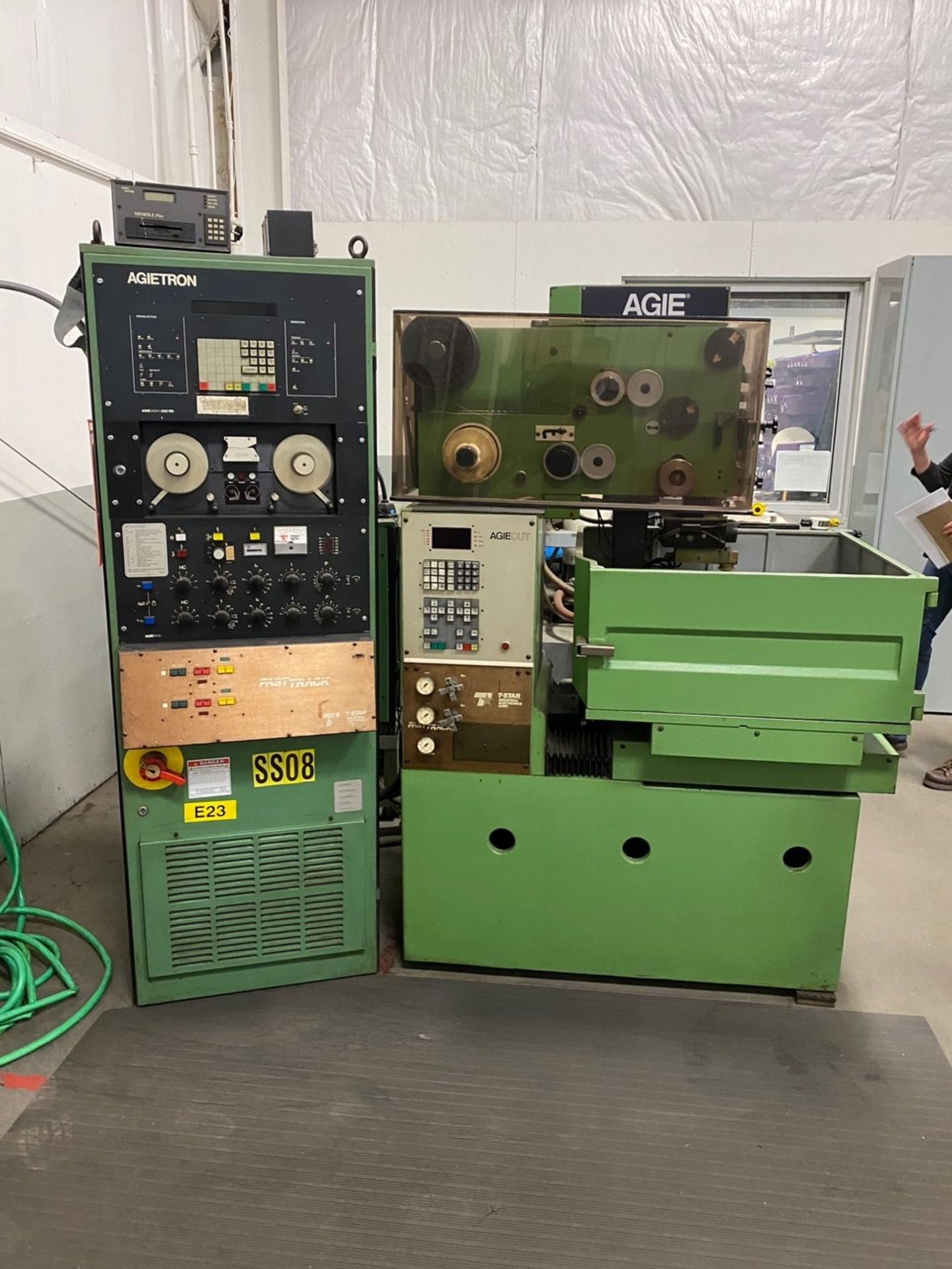 1982 AGIE AGIETRON - AGIECUT WIRE EDM; TYPE-CNC 100/2; 100D-ACC (002); S# 385; VOLTAGE; 2 X380; 60HZ