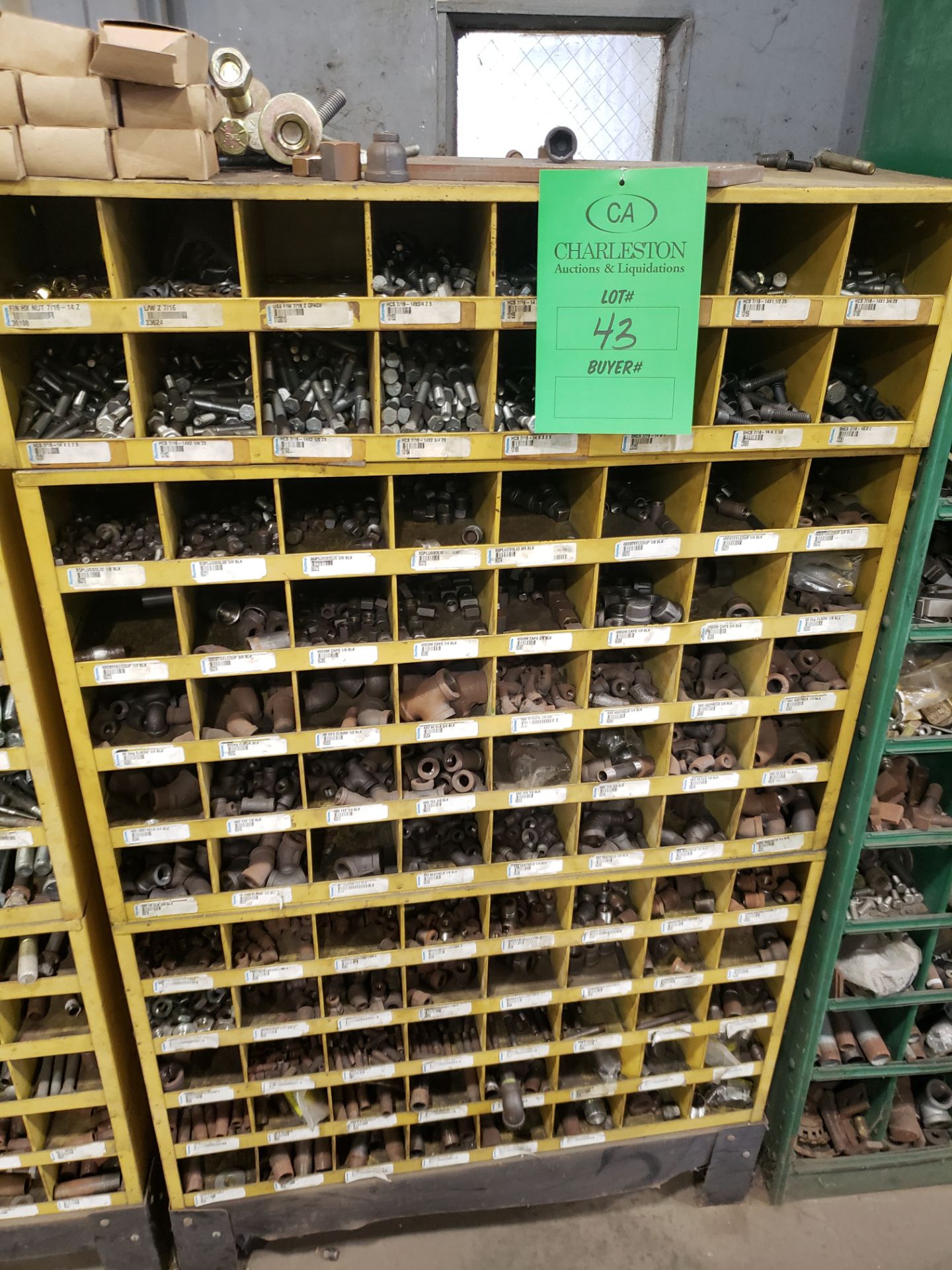 PARTS CABINET & CONTENTS-VARIOUS FASTENERS