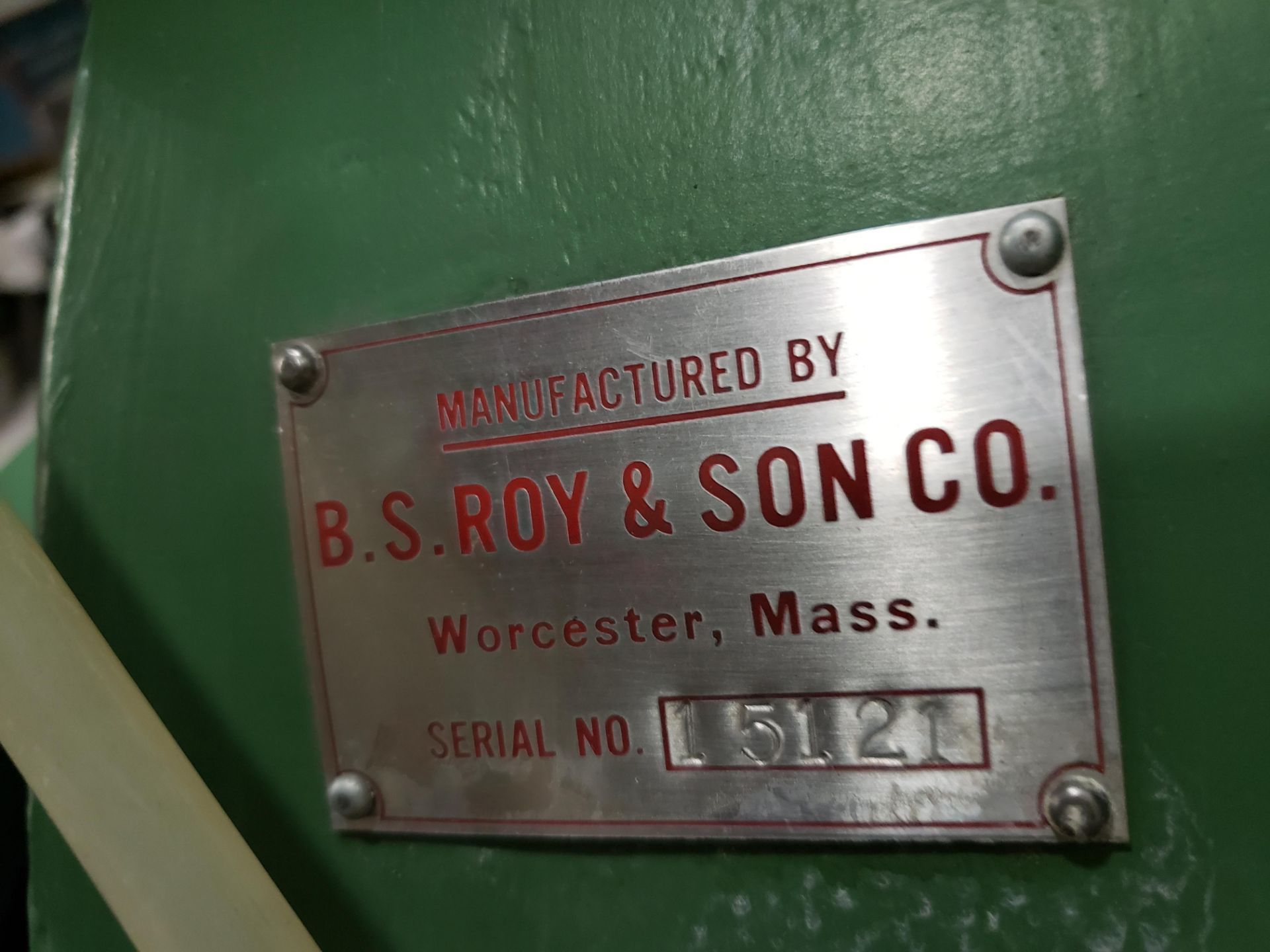 BS ROY & SONS PORTABLE ROLL GRINDER S#15121 B-1 - Image 2 of 3