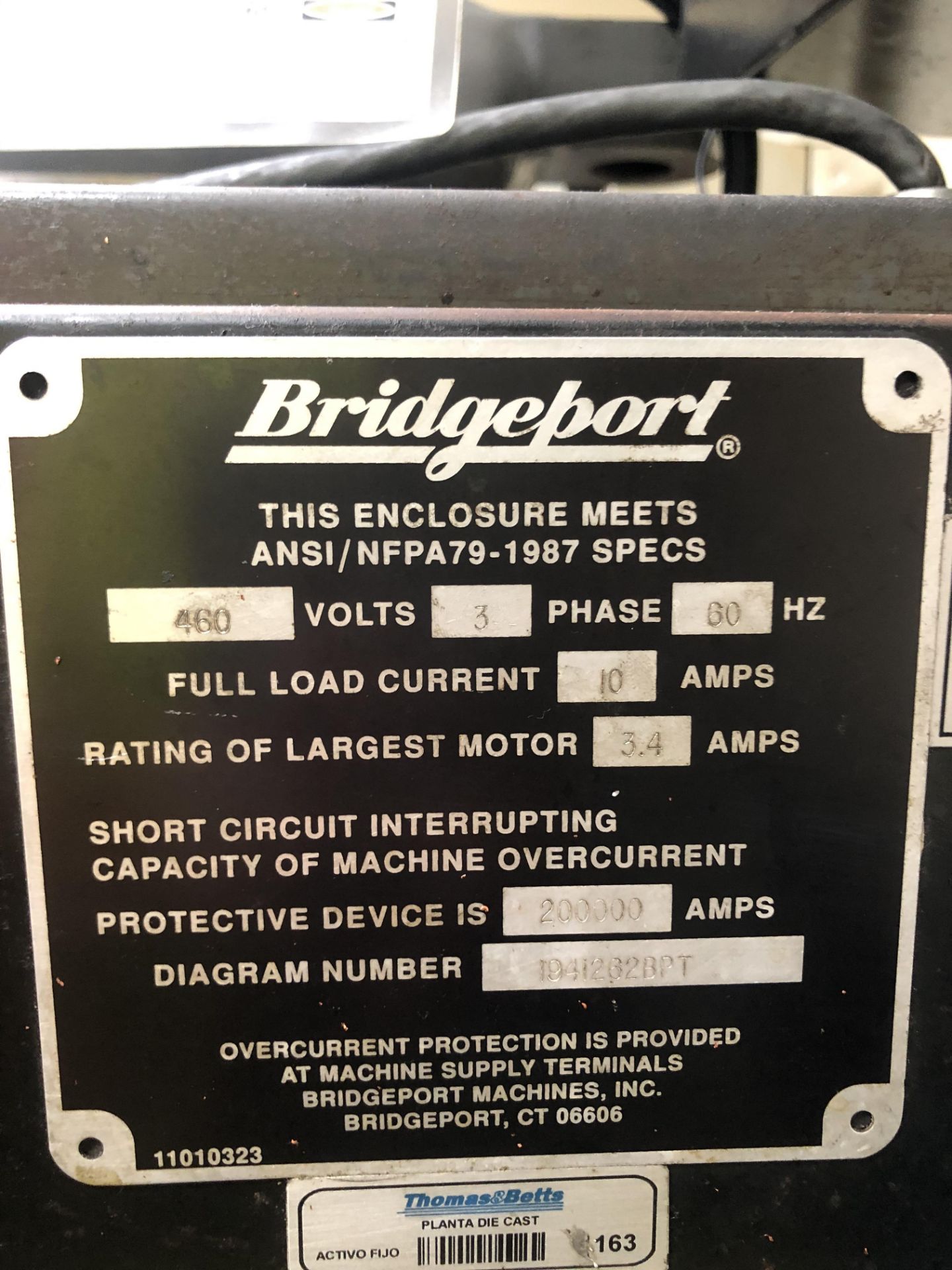 BRIDGEPORT Mill, 460 V, / Fresadora ( NO FUNCIONA), - Image 2 of 2