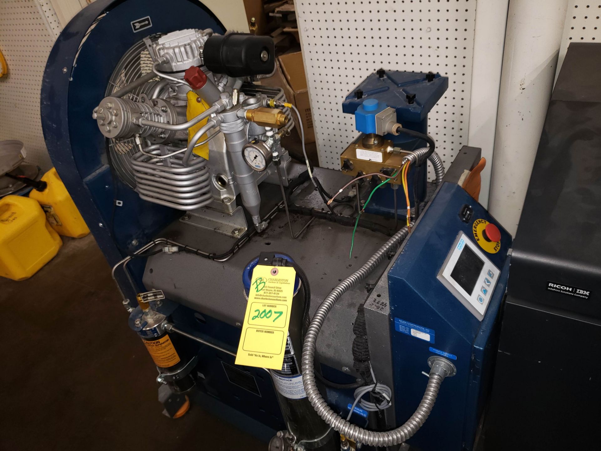 2016 BAUER VERTECON AIR COMPRESSOR MODEL-VI-120UD34606P-2S S#166091 460 VOLT - Image 2 of 2