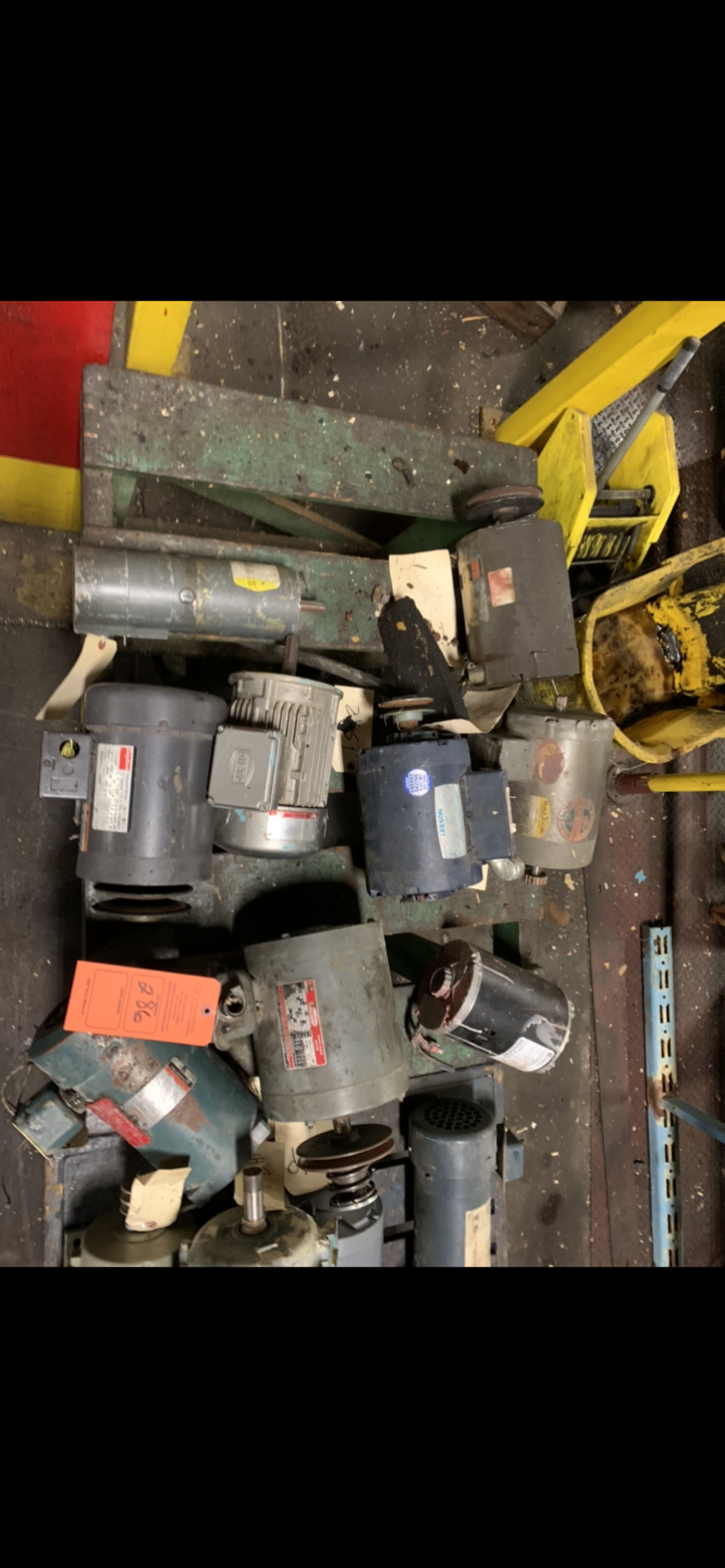 (2) DAYTON MOTORS 1 HP; DIETZ MOTOR; RELIANCE MOTOR; GE MOTOR 1/2 HP; BALDOR MOTOR 1/2 HP;