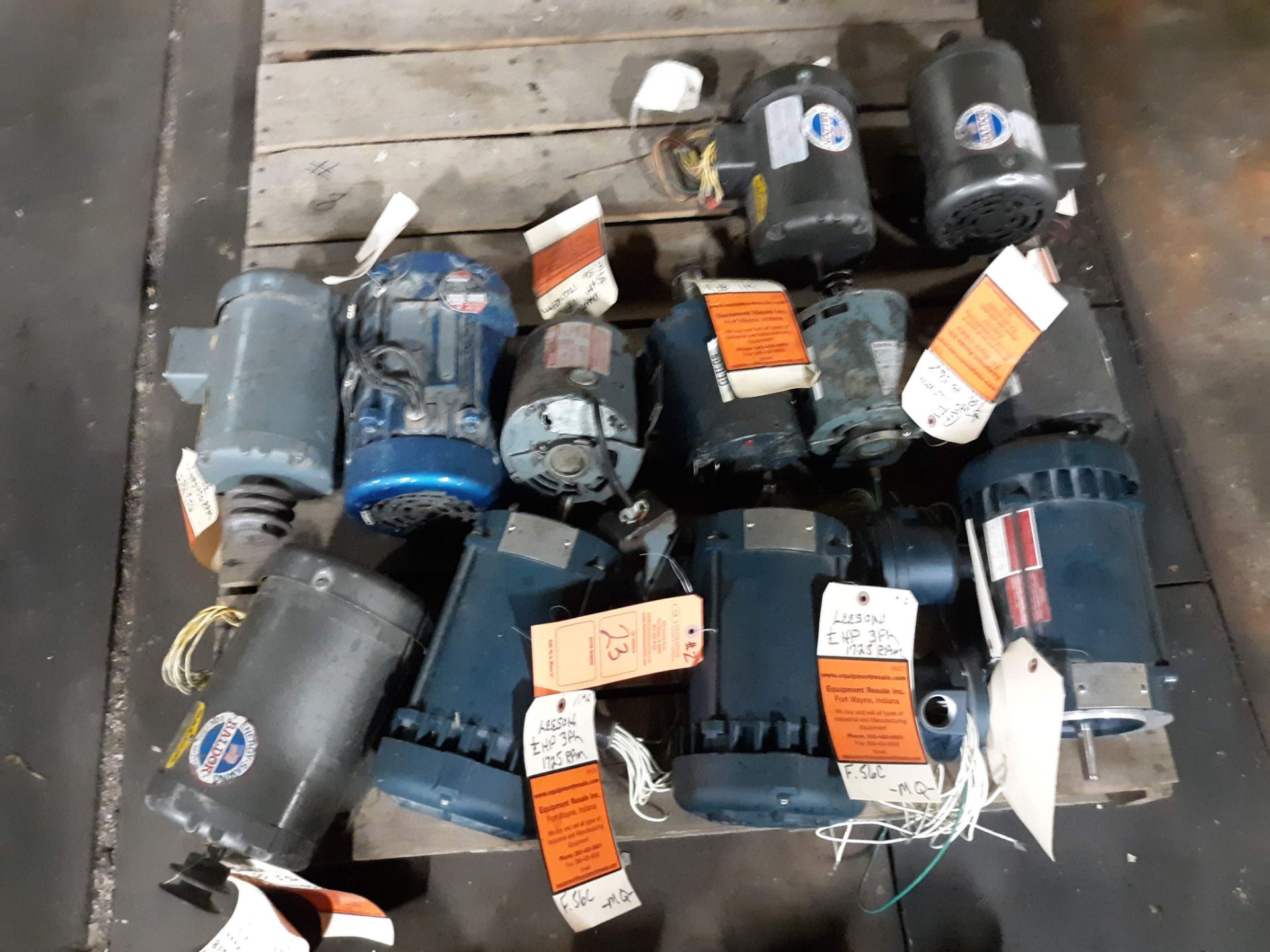 LOT OF (12) ELECTRIC MOTORS BRANDS INCLUDING; BALDOR GE FRANKLIN DAYTON LEESON WESTINGHOUSE (1/3