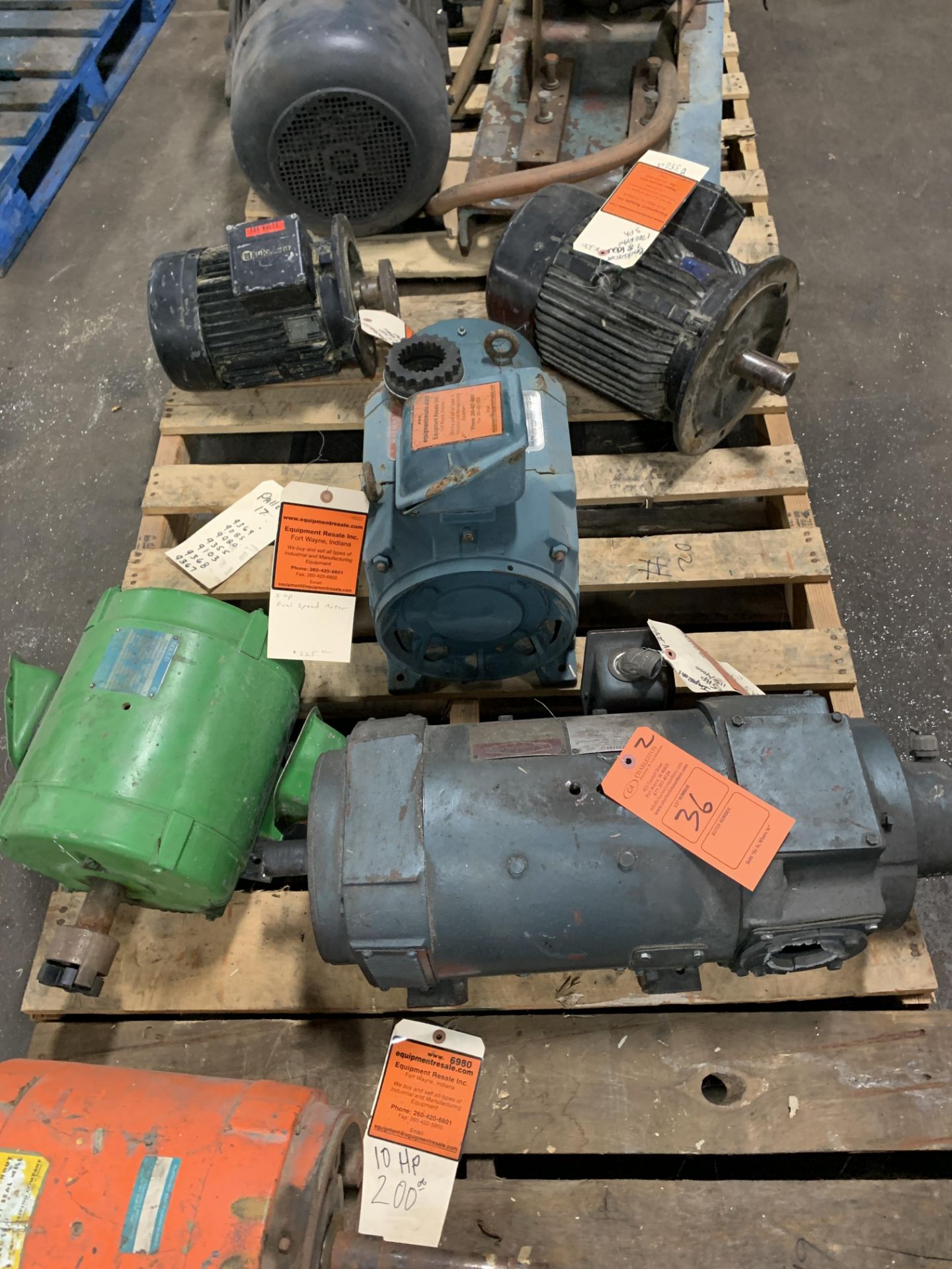 LOT OF (5) ELECTRIC MOTORS BRANDS INCLUDING; IMPERIAL GOULD RELIANCE BAUKNECHT (5HP 1 UNKOWN)