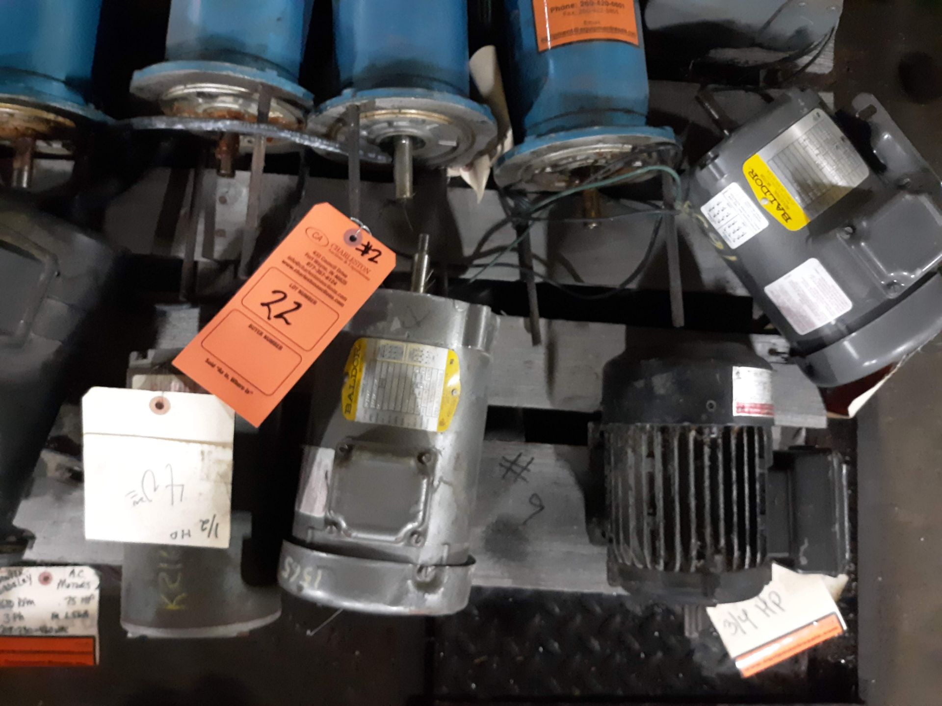 LOT OF (19) ELECTRIC MOTORS BRANDS INCLUDING; BALDOR PACIFIC SCIENTIFIC DIETZ MARATHON ETC. (1/8 - Image 3 of 6