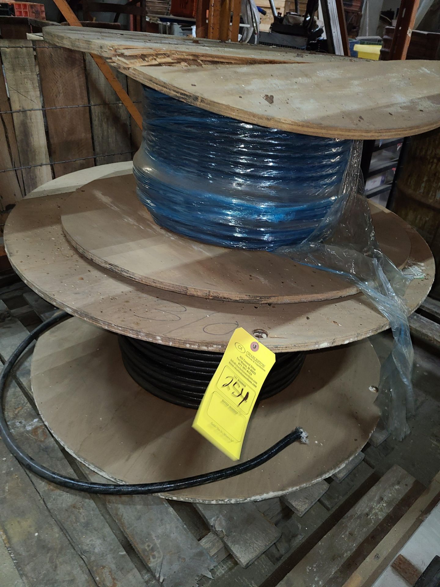 (2) PARTIAL SPOOLS OF WIRE 3/0 COATED