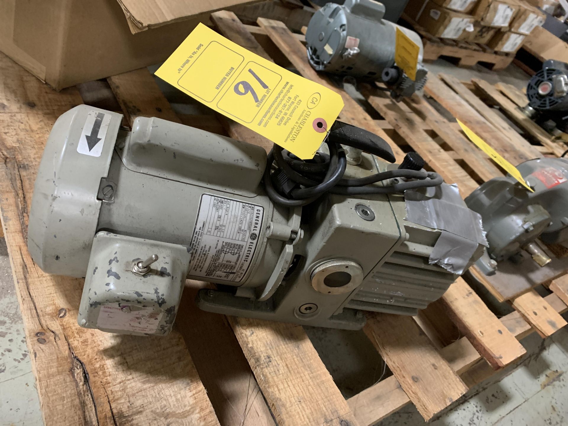 GE VACUUM PUMP W 1/3 HP MOTOR - Image 3 of 3